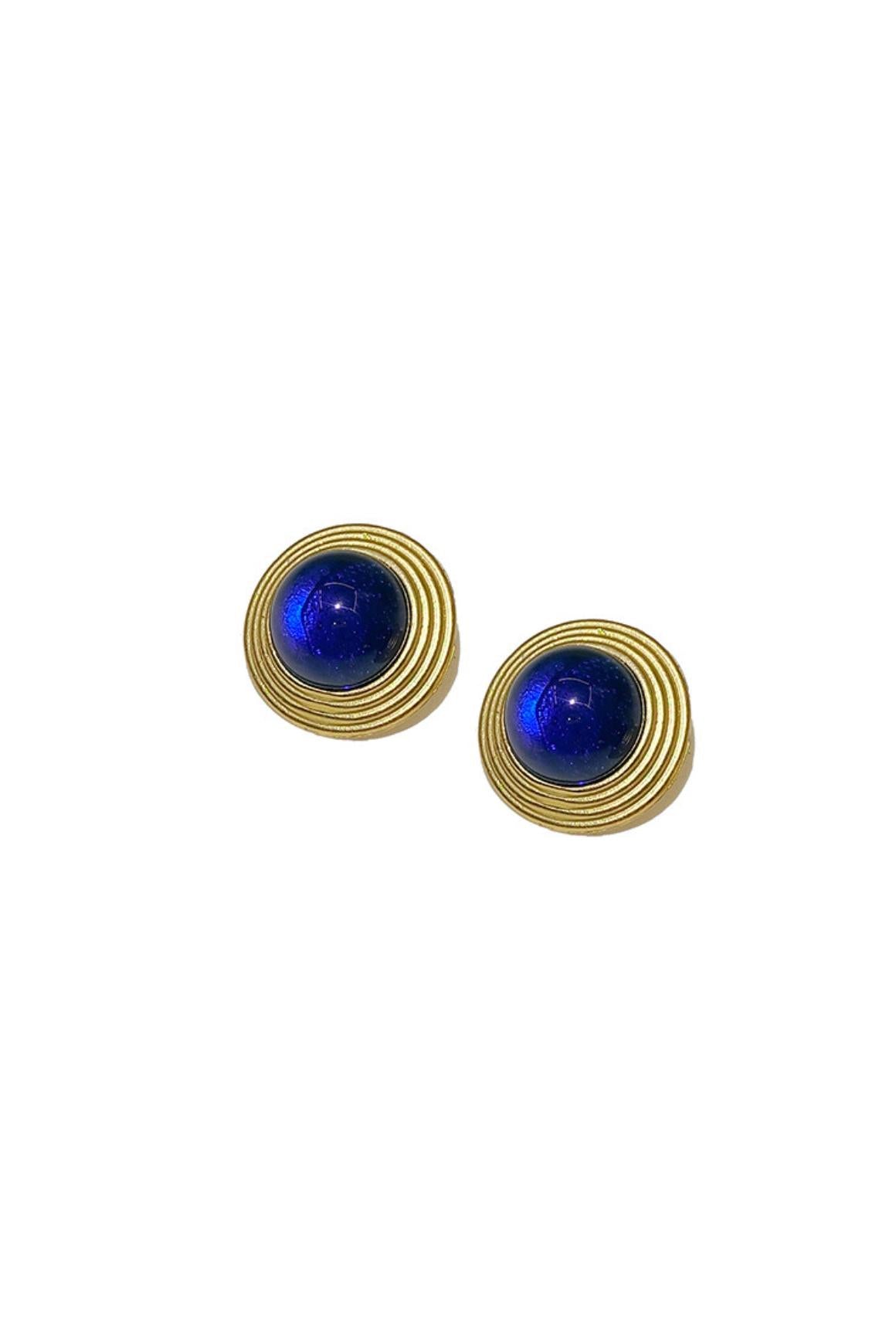 BLUE WESTERN CRYSTAL EARRINGS