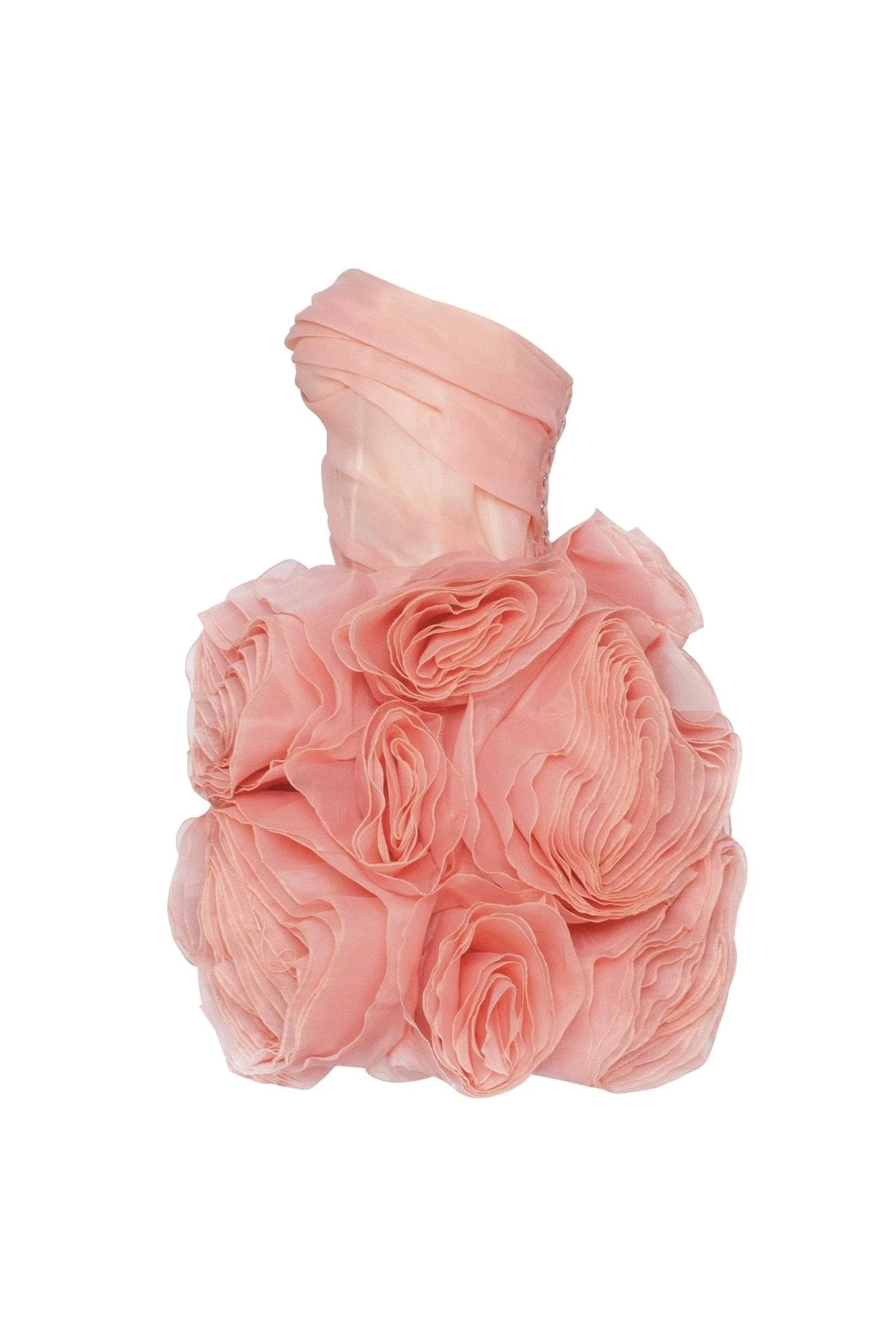 georgia Appliquéd organza coral mini dress