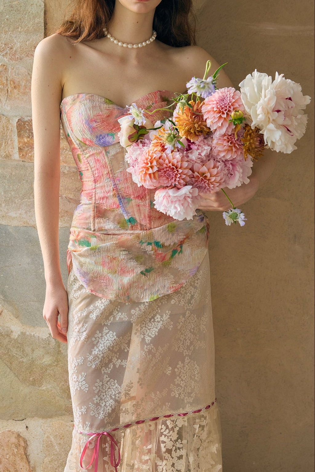 florence Floral Mirror Corset skirt set