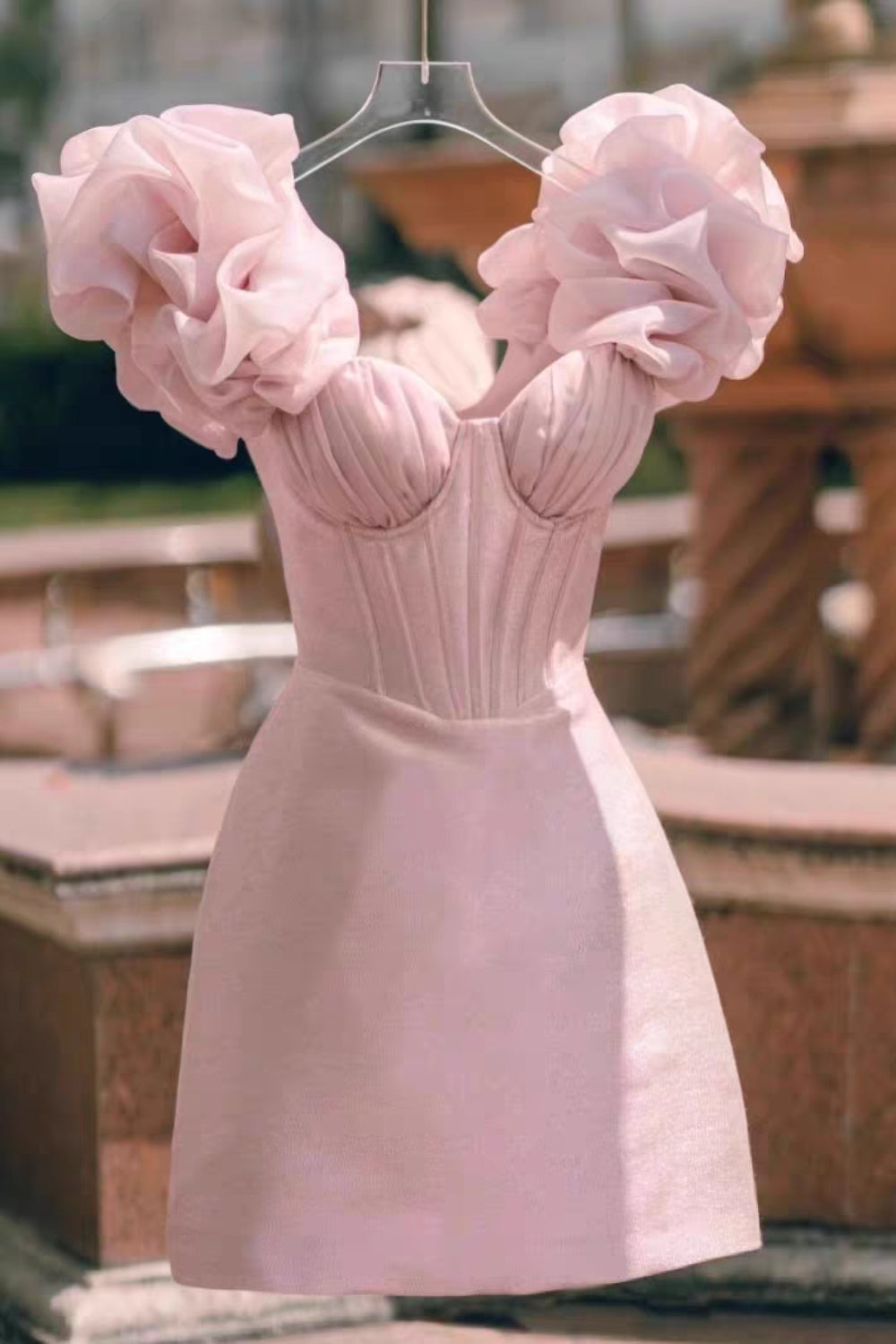 FISHBONE CORSET MINI DRESS