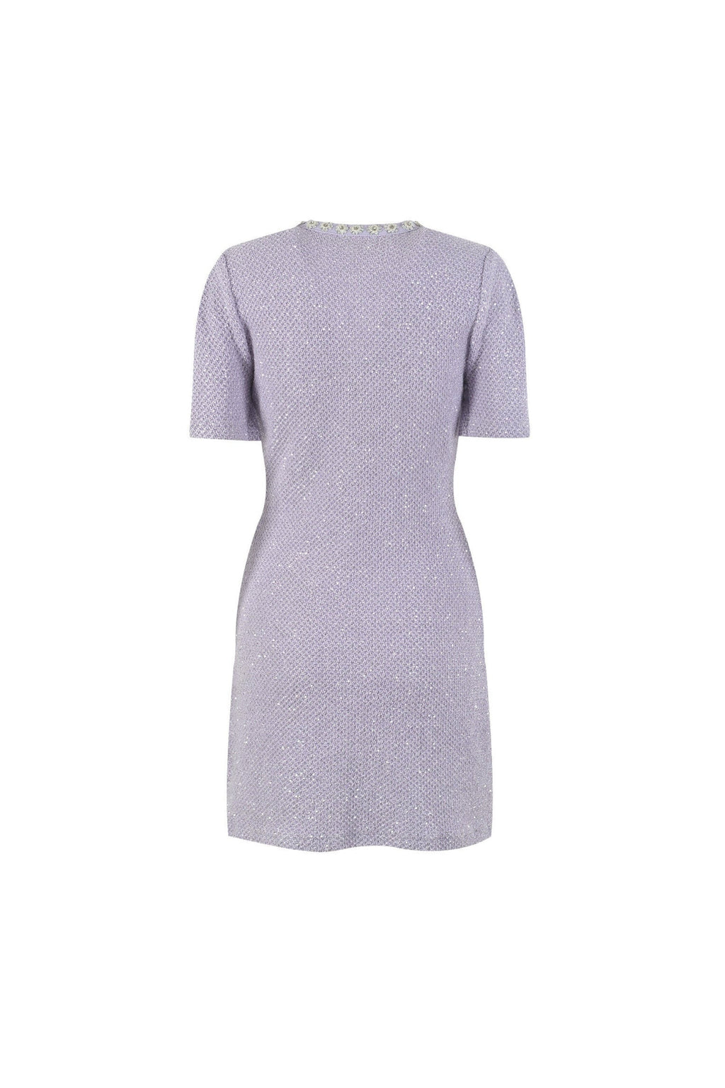 Sequin-Embellished Knitted Mini Dress