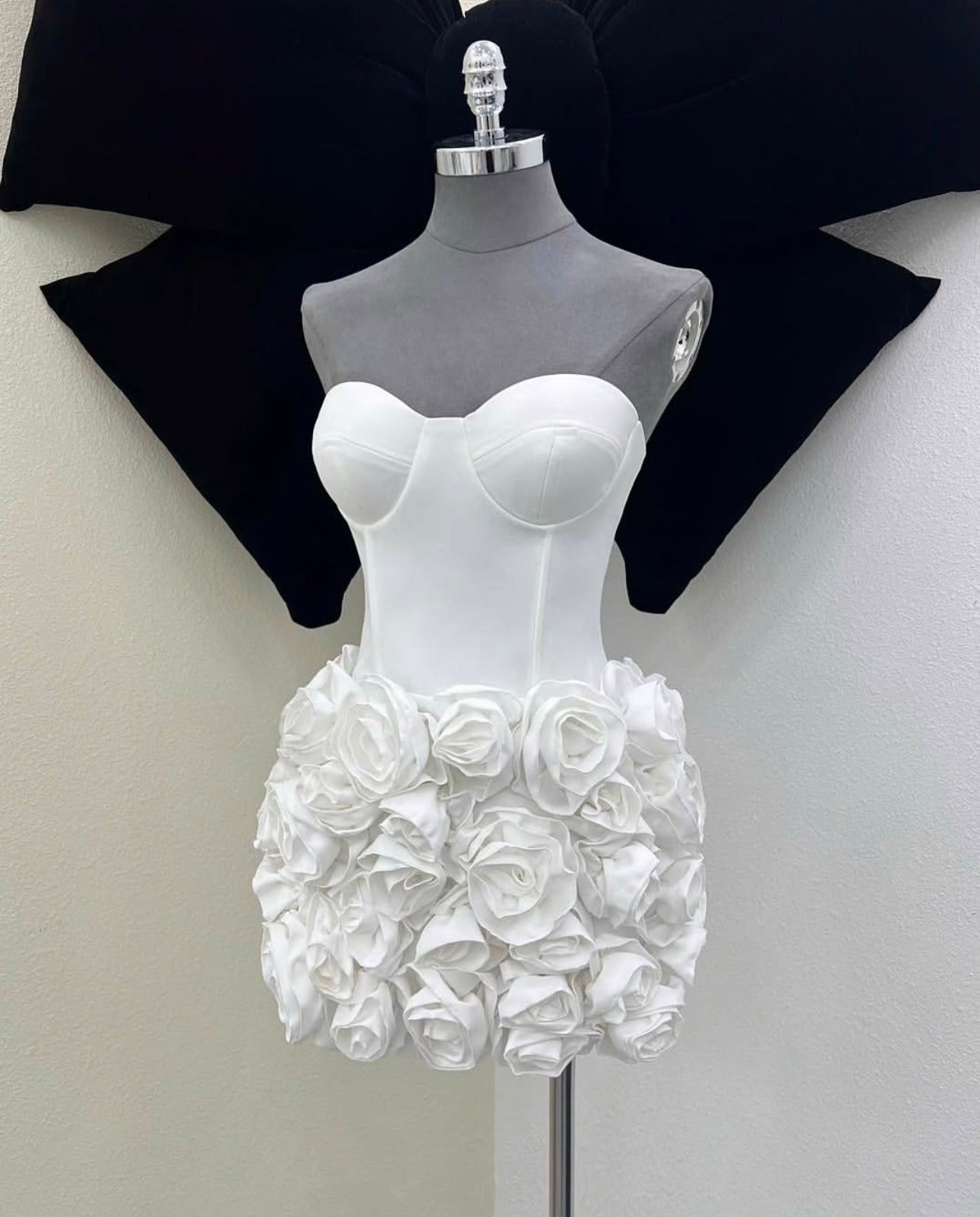 Chanelle Flower Mini Dress In White