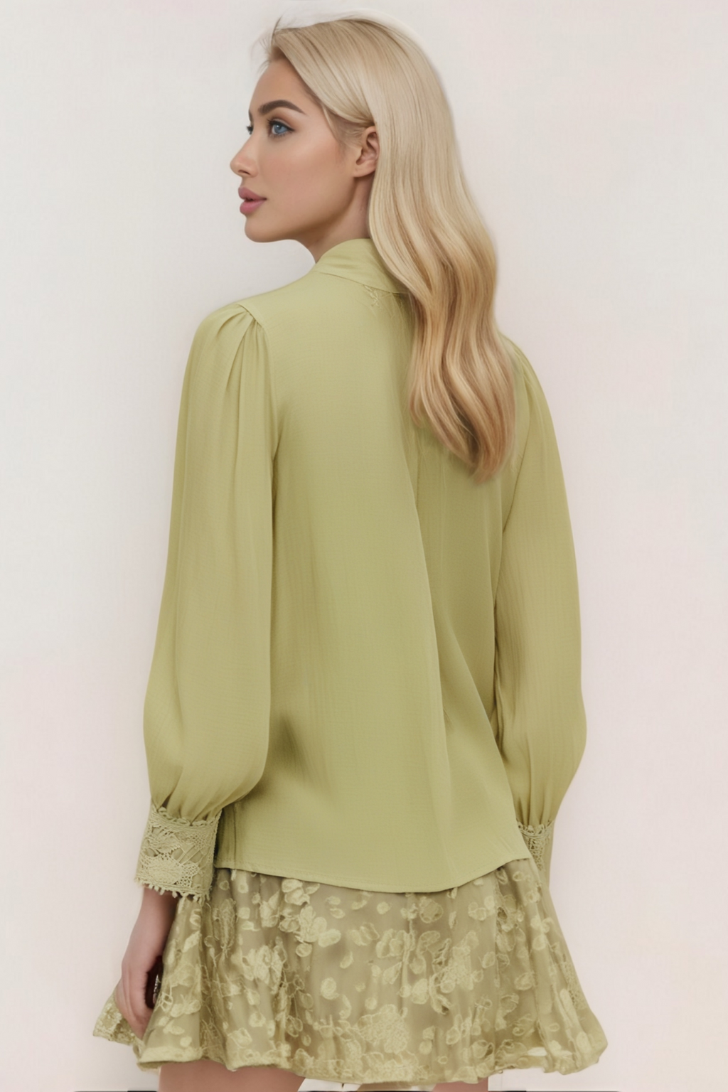 Hélène floral embroidered shirt & skirt matching set