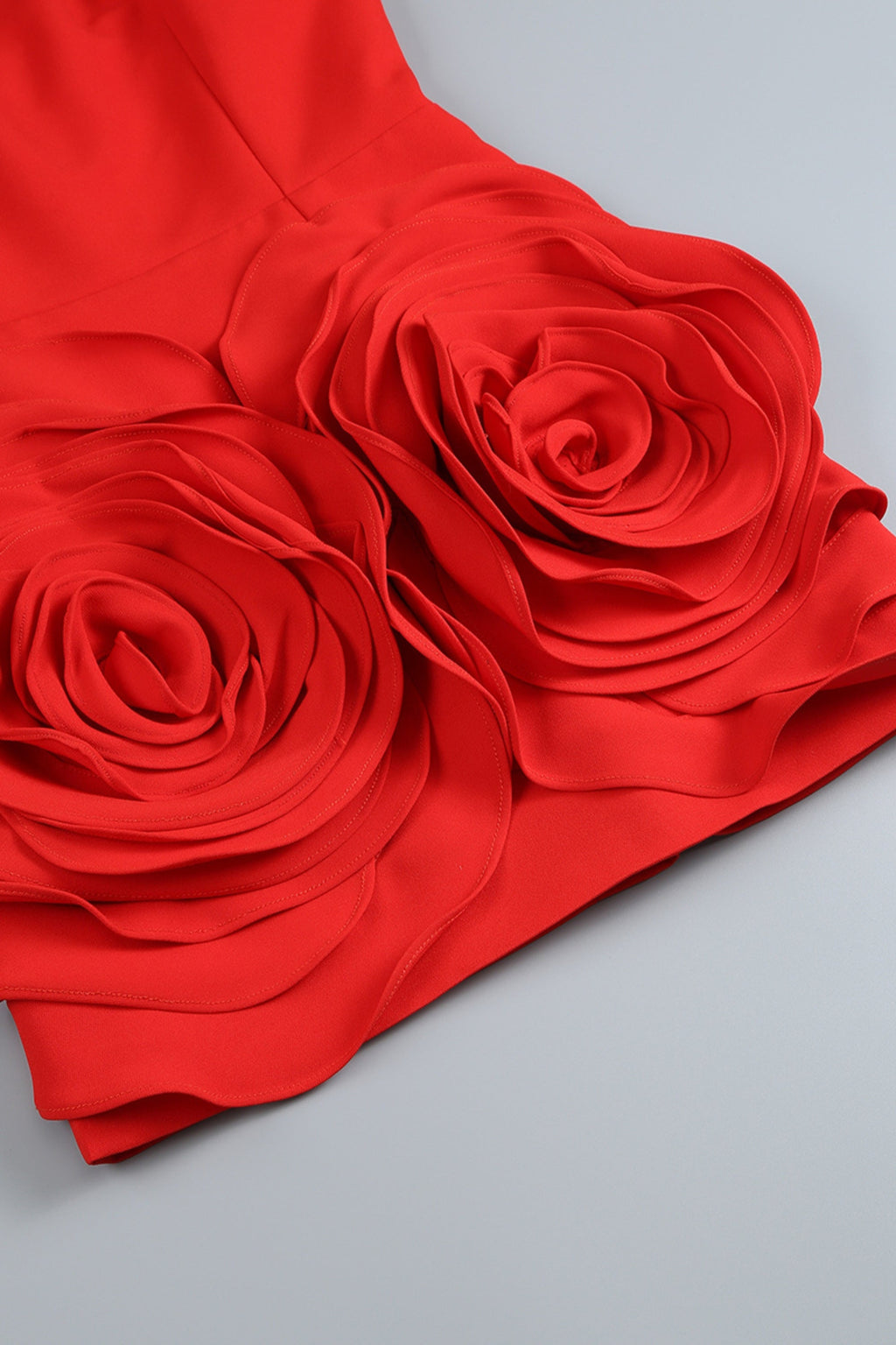 Red flower mini dress