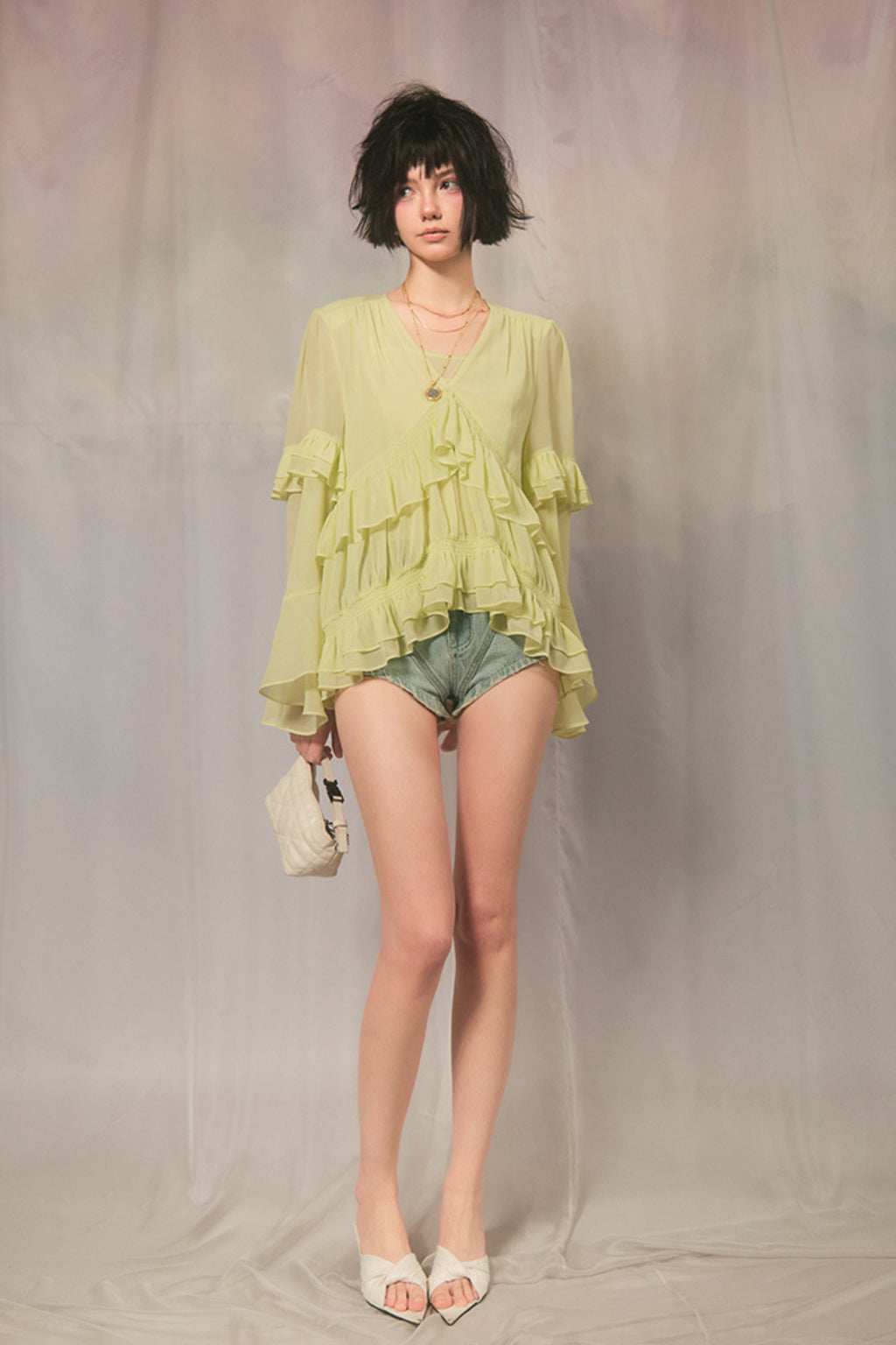 Long sleeve top in yellow