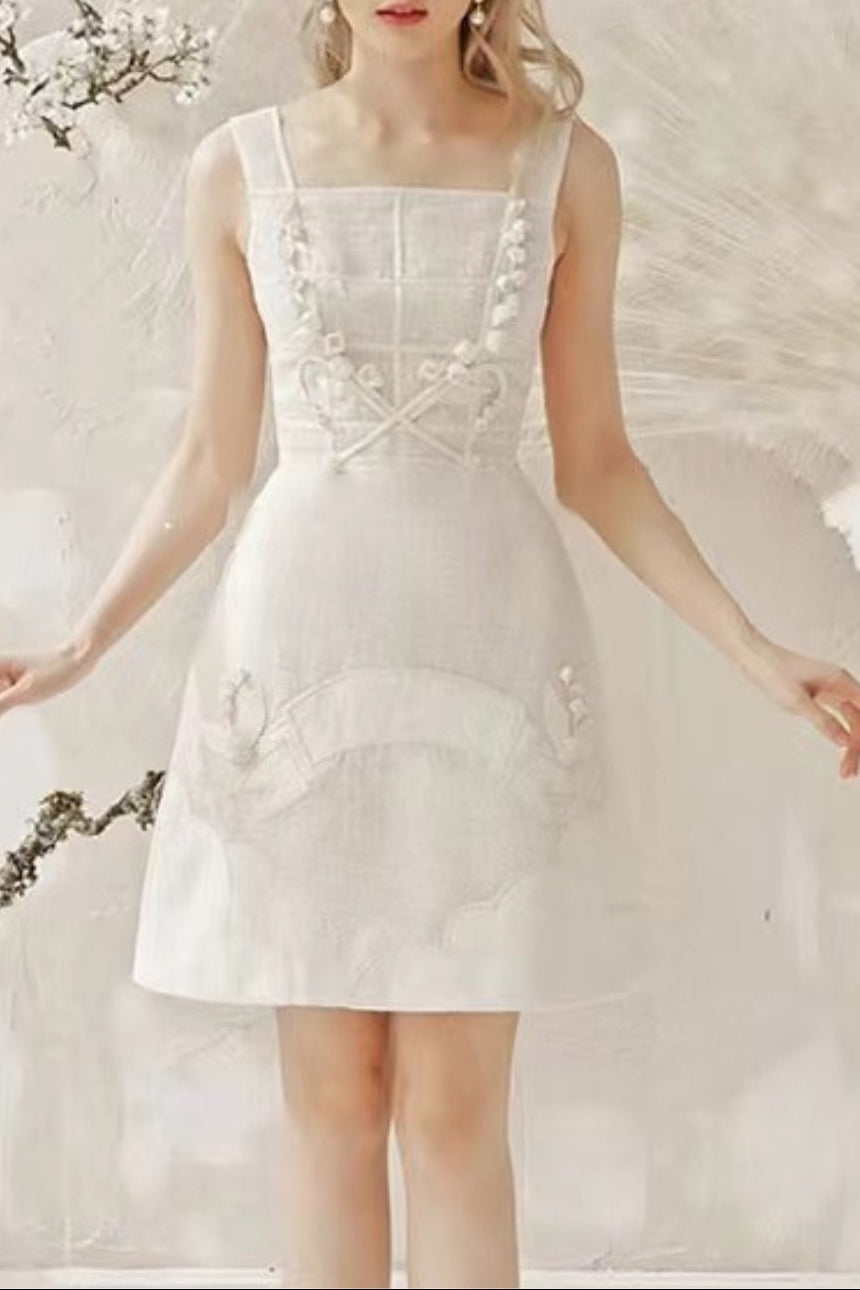 FLORAL LACE STRAP MINI DRESS