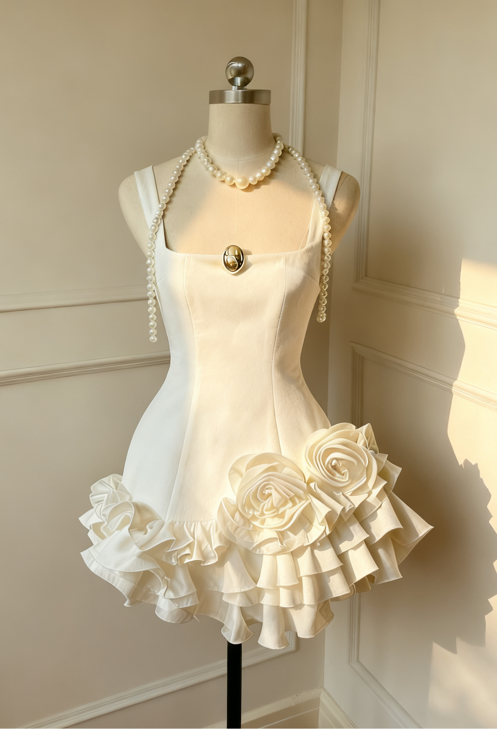 renata square neck flower velvet mini dress