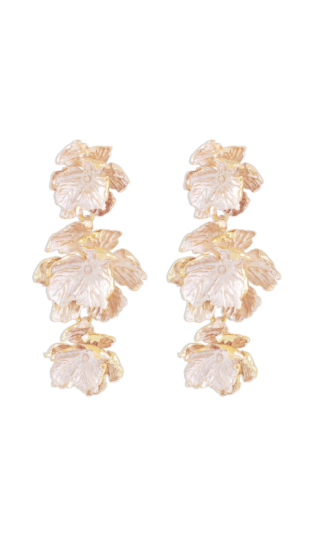 GOLD 3D FLOWER EARRINGS