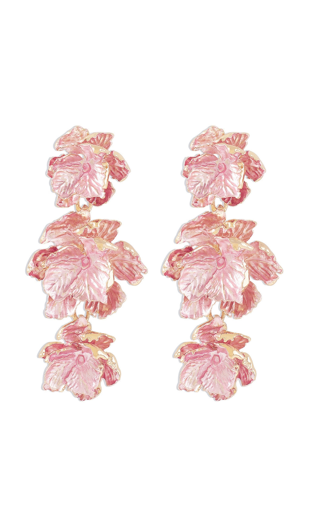 PINK 3D FLOWER EARRINGS