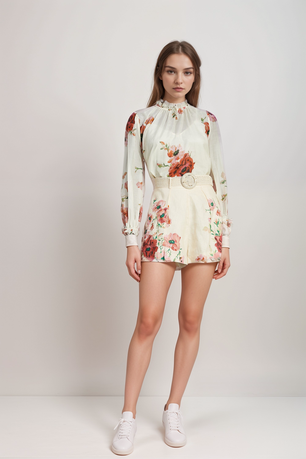 Chantal floral-print shirt & shorts matching set