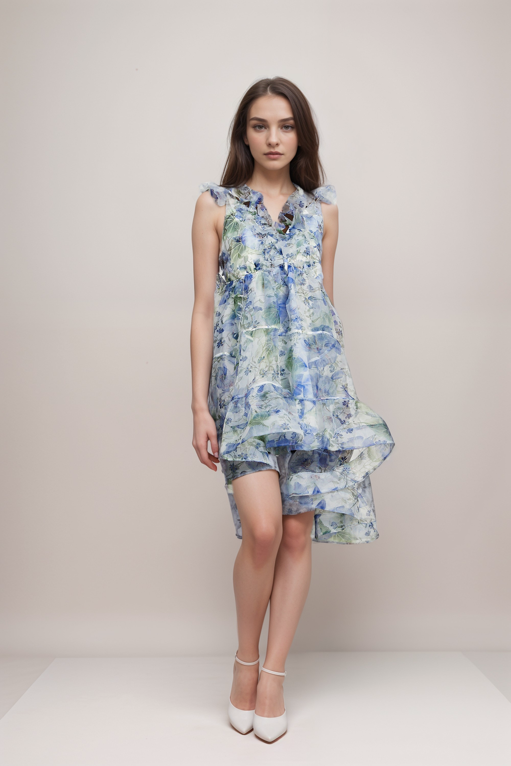 Axelle floral-print V-neck mini dress