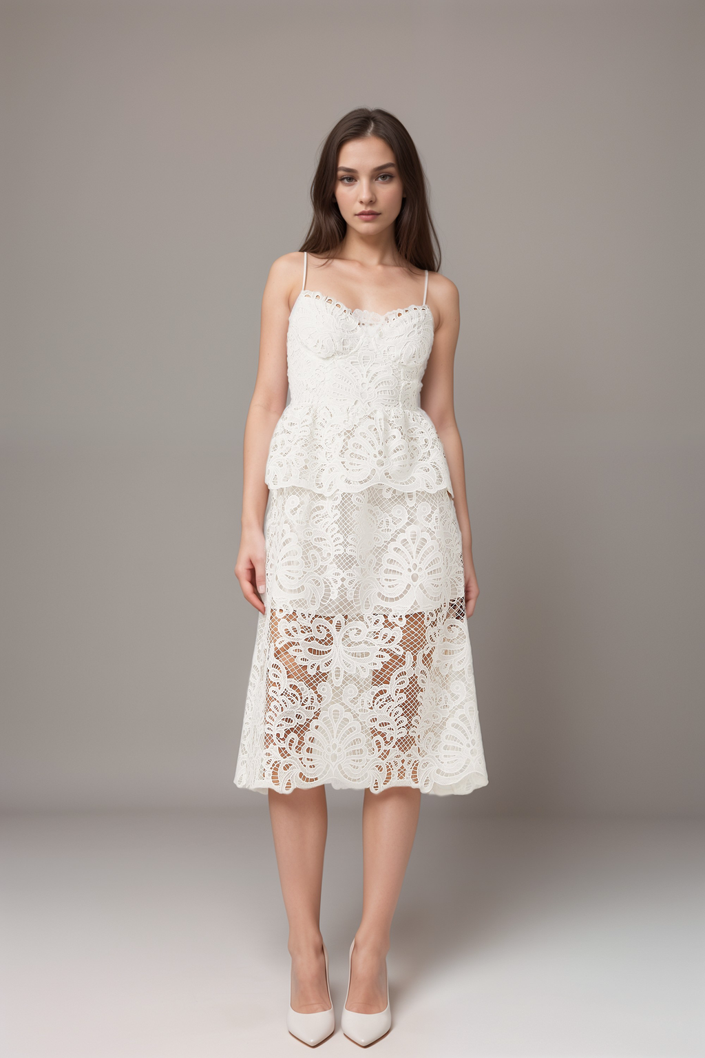 Austen guipure-lace midi dress
