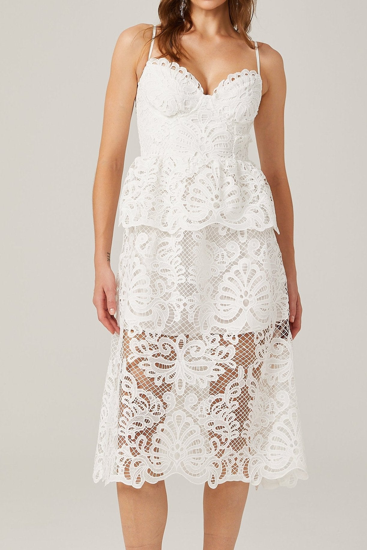 Austen guipure-lace midi dress