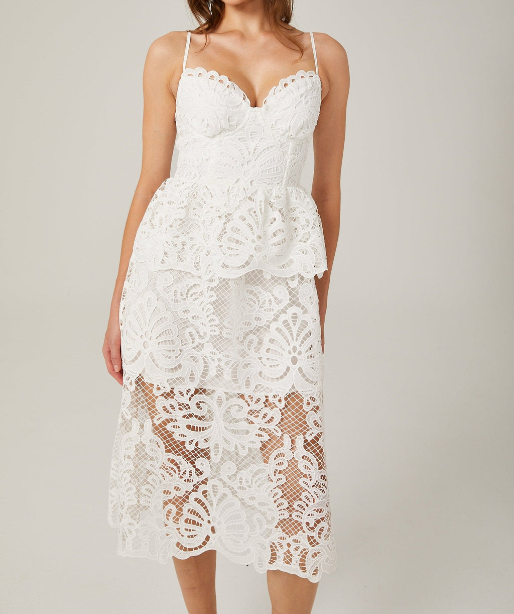 Austen guipure-lace midi dress
