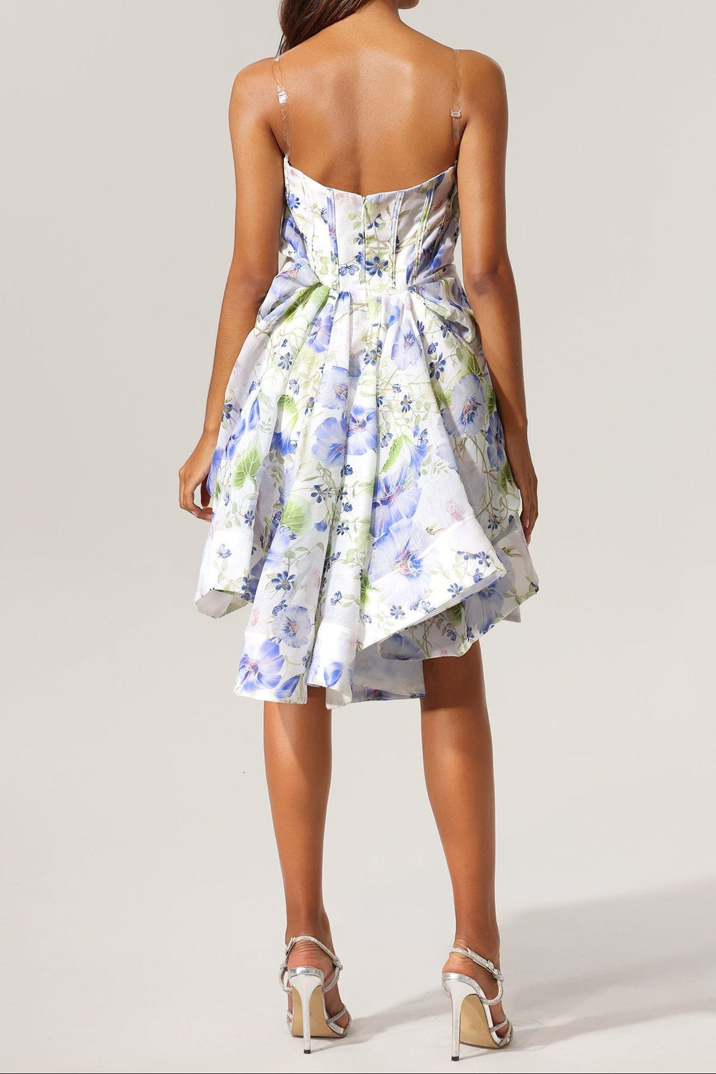 odelia floral print Sleeveless Asymmetrical Mini Dress