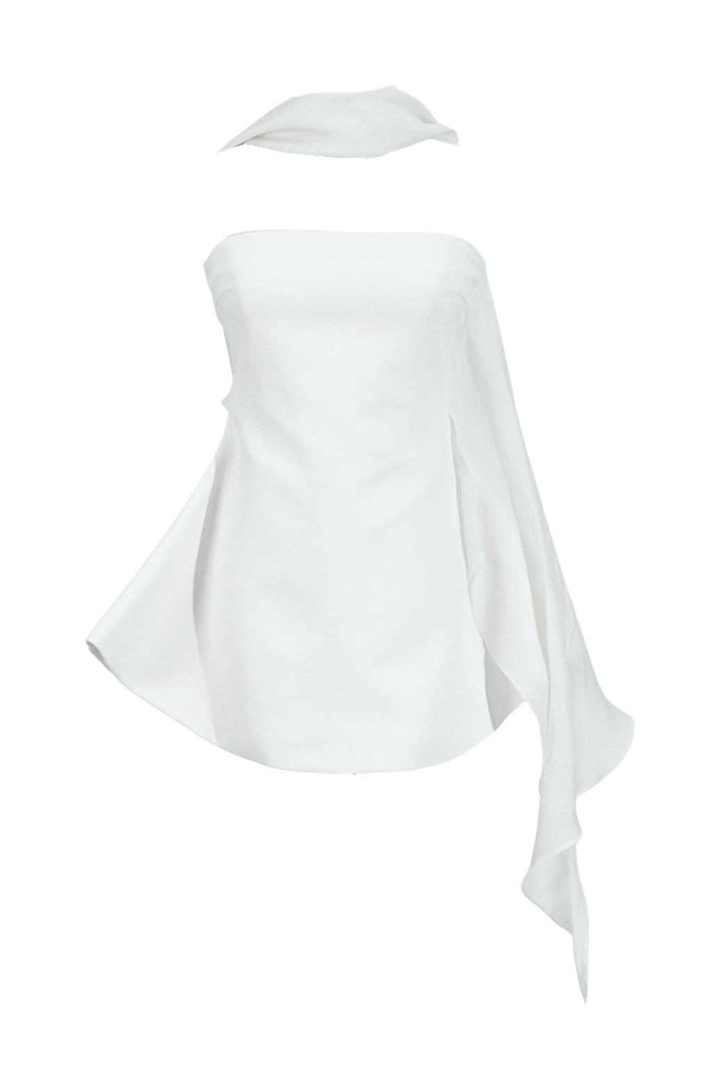 Calwa Scarf Strapless Flare Mini Dress