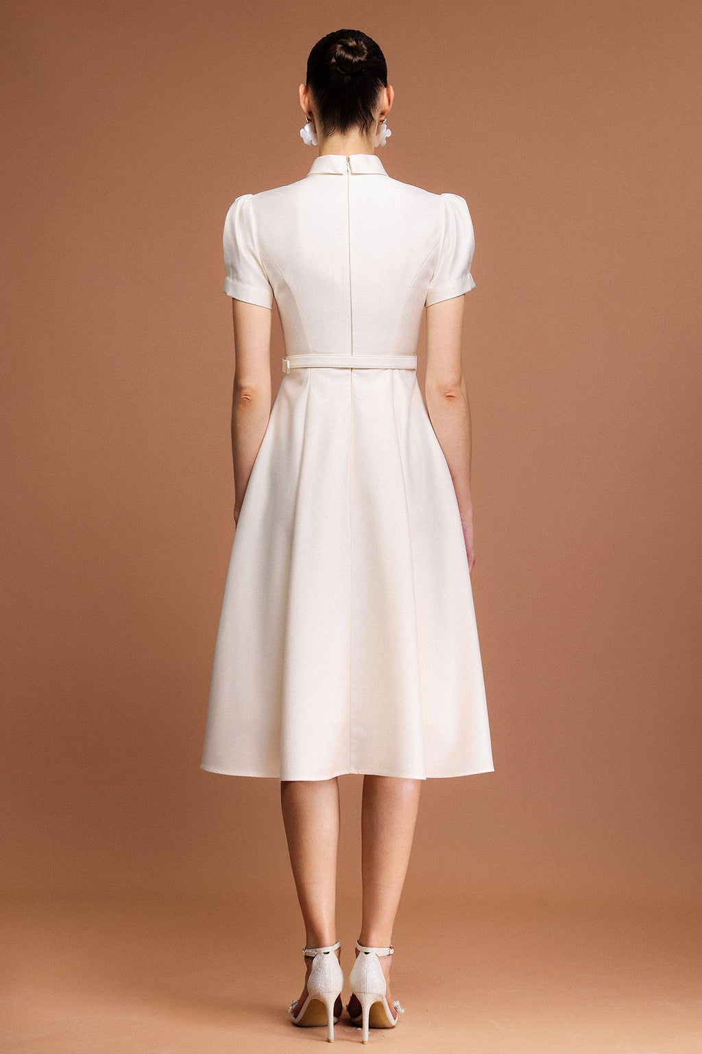 josephine Short Sleeves Diamond Midi Dress