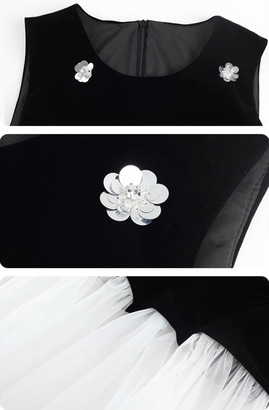 Stereoscopic Flower sleeveless mesh mini dress