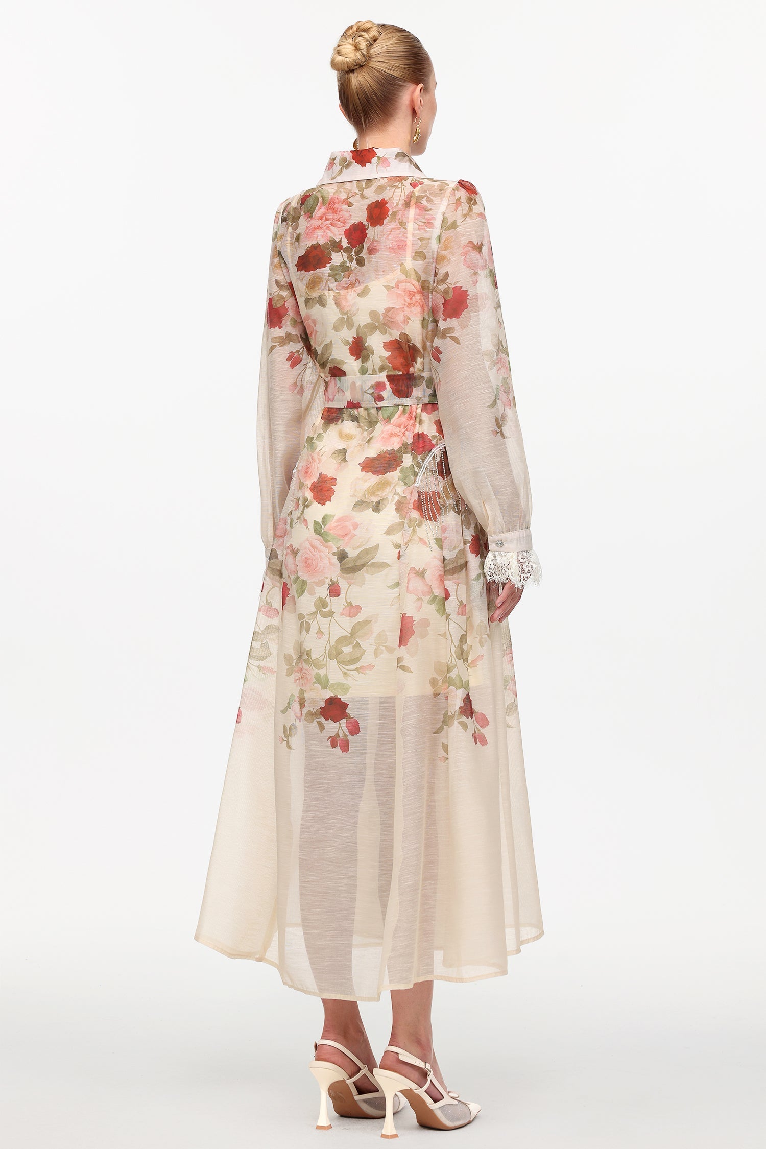 shirley Long Sleeve floral Printed Woven Maxi Dress
