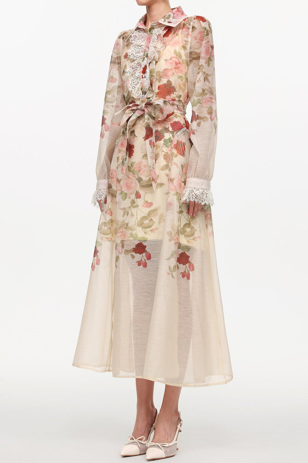 shirley Long Sleeve floral Printed Woven Maxi Dress