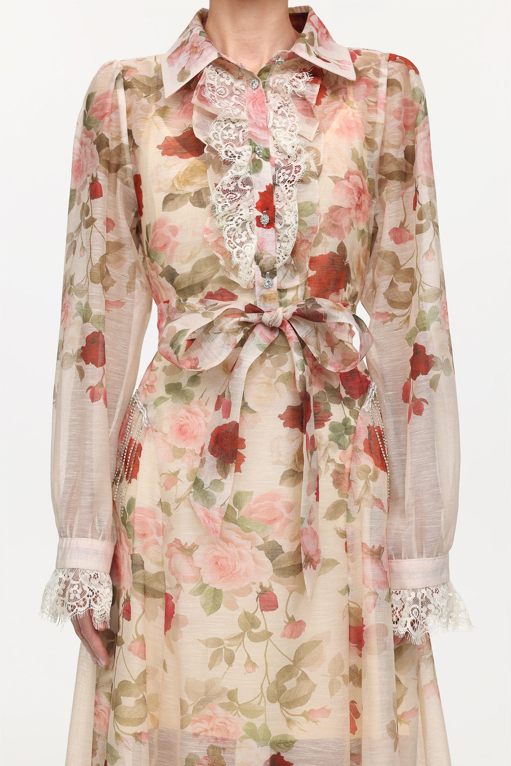 shirley Long Sleeve floral Printed Woven Maxi Dress