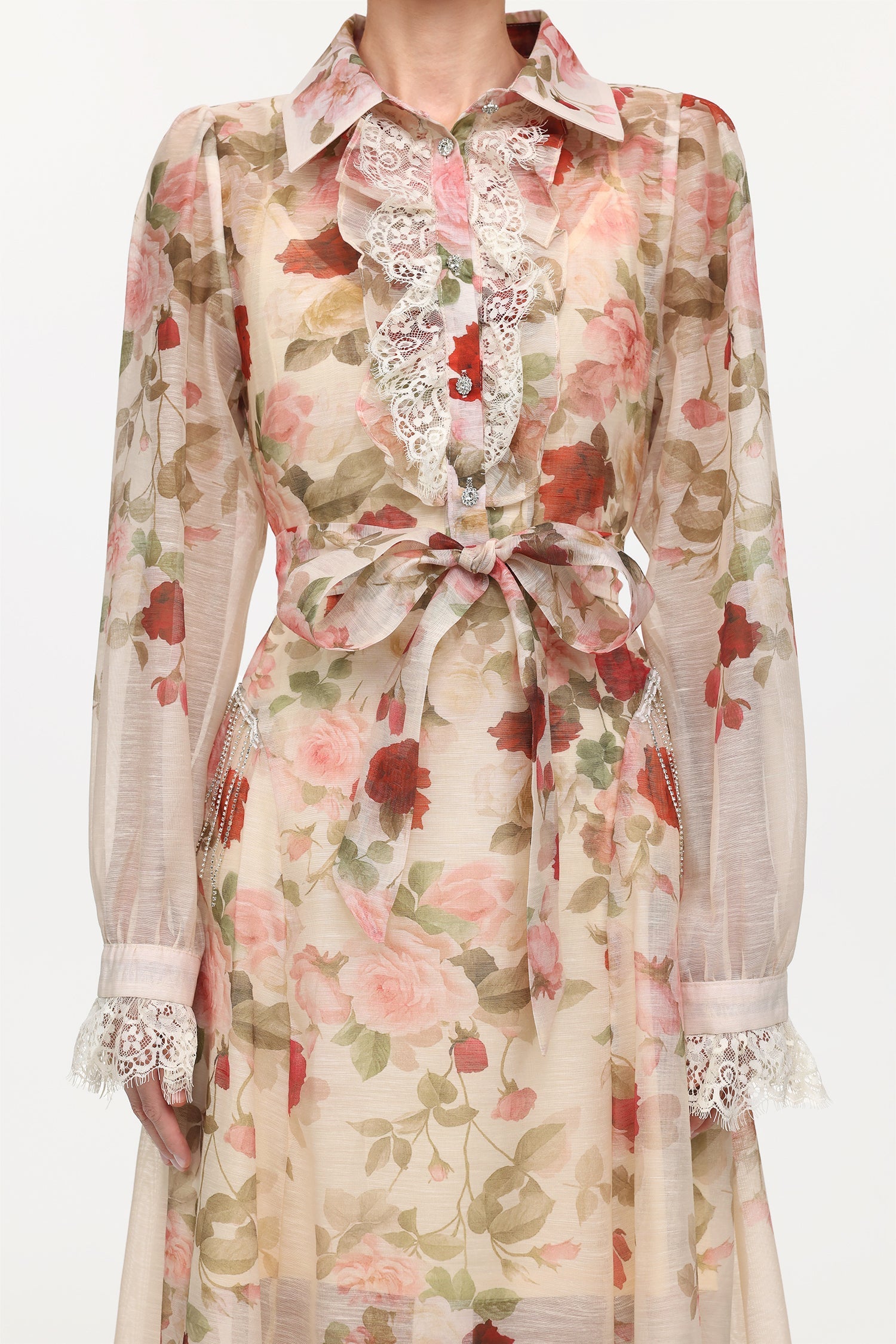 shirley Long Sleeve floral Printed Woven Maxi Dress