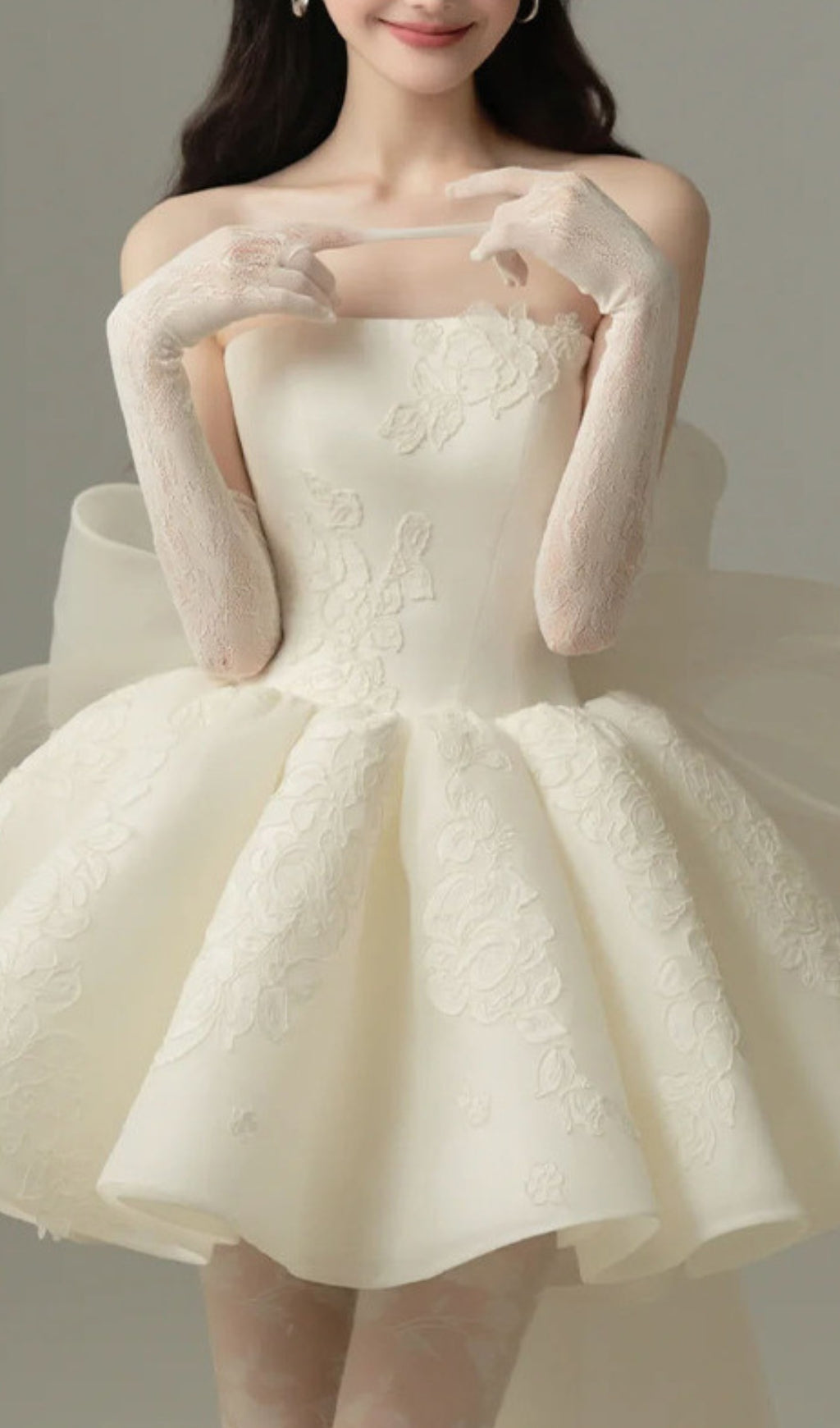 Dervla Strapless Bow Mini Dress