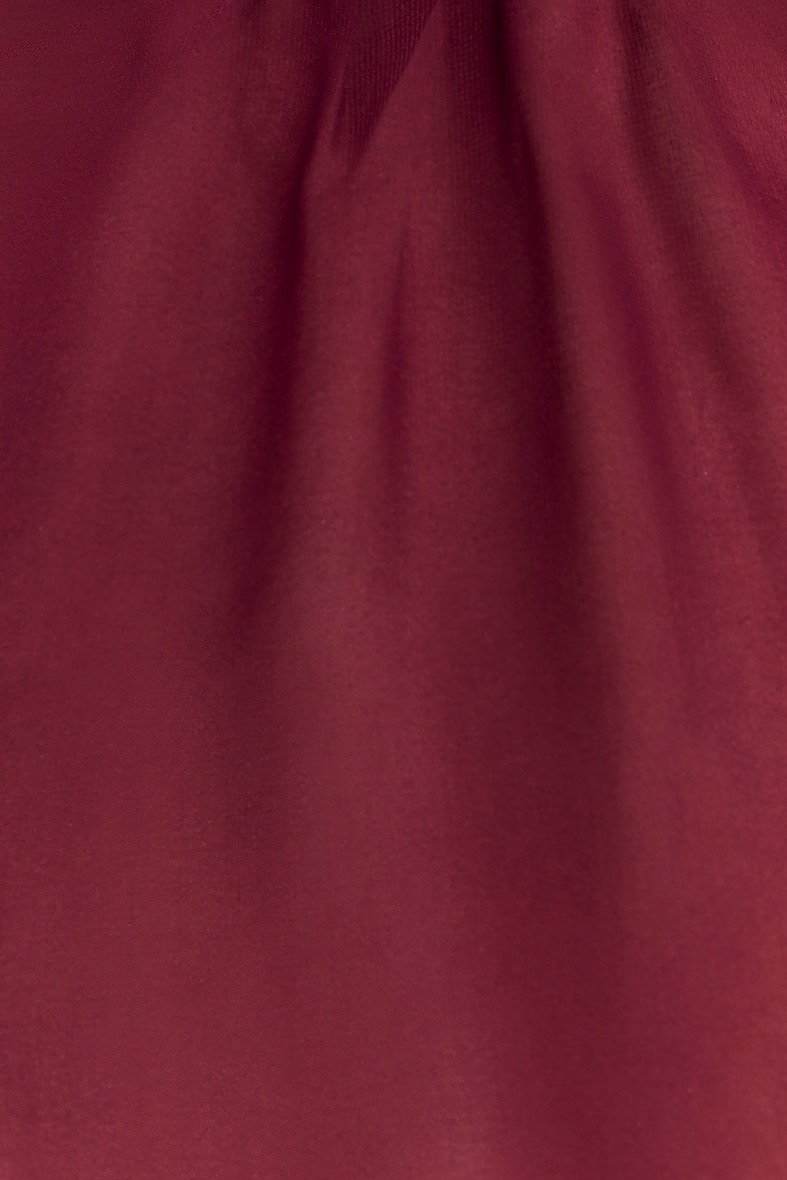 Chiffon Ruffle Mini Dress - Wine