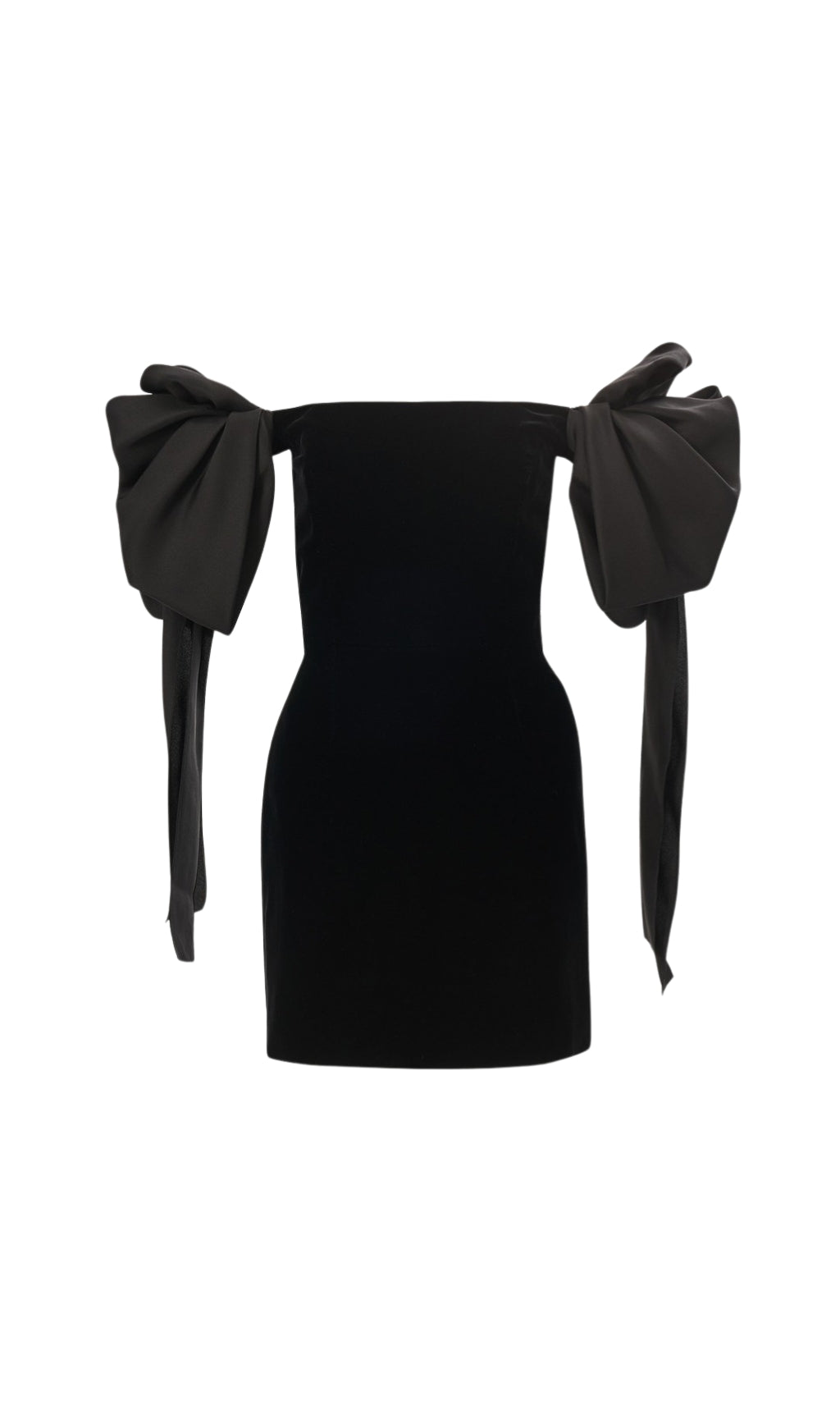 off-shoulder mini dress in black