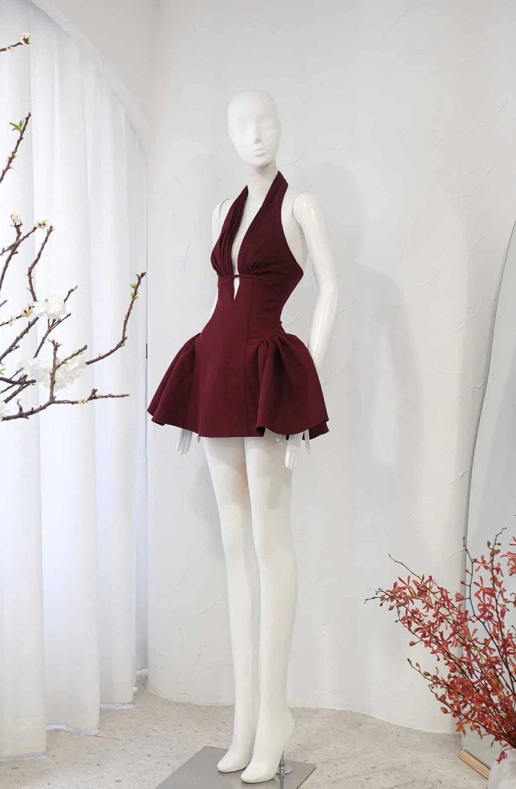 Tiffany Plunge Dot Mini Dress