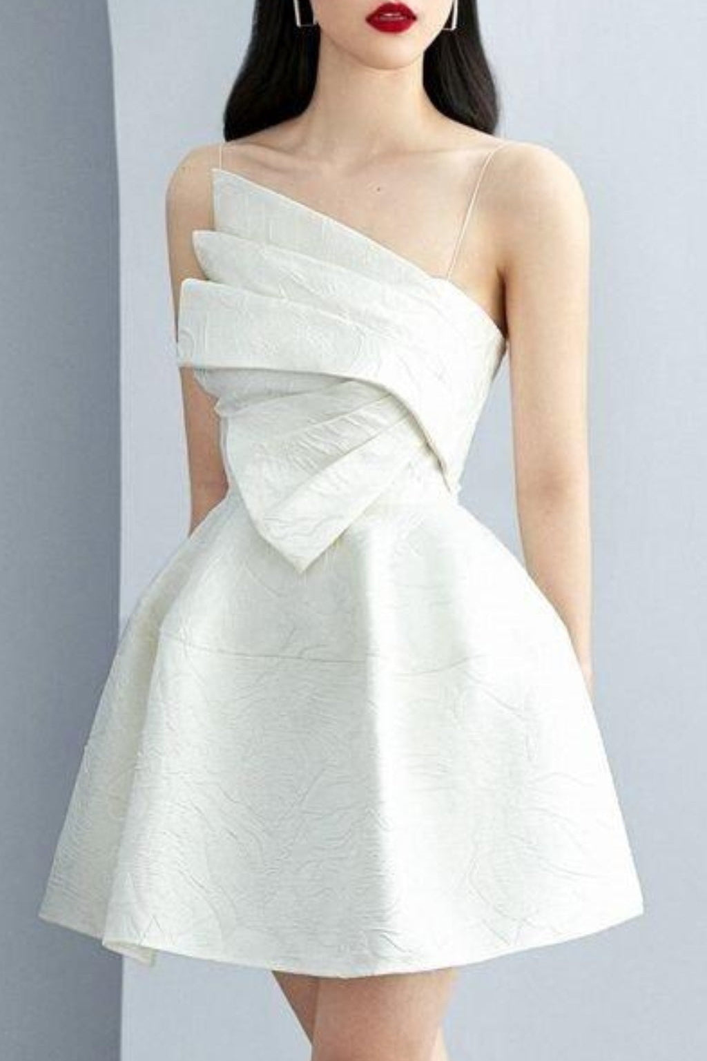 STRAPY HEM MINI DRESS IN WHITE