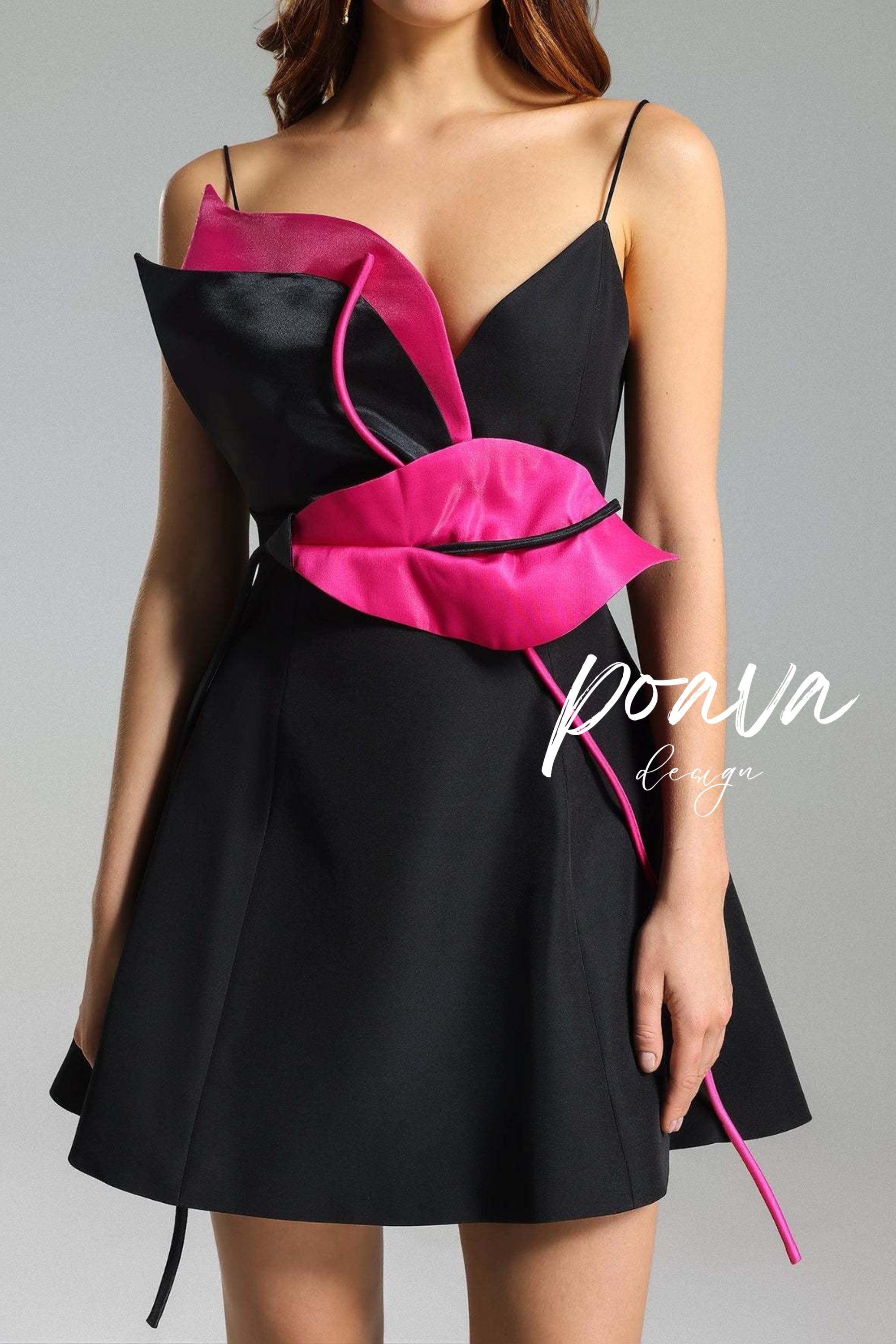 Leaf Design Mini Dress