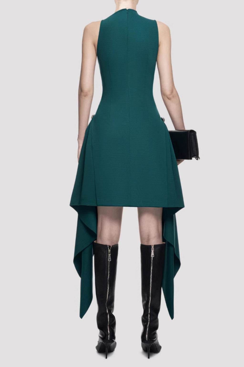 Amato Sleeveless Fringe Mini Dress in green