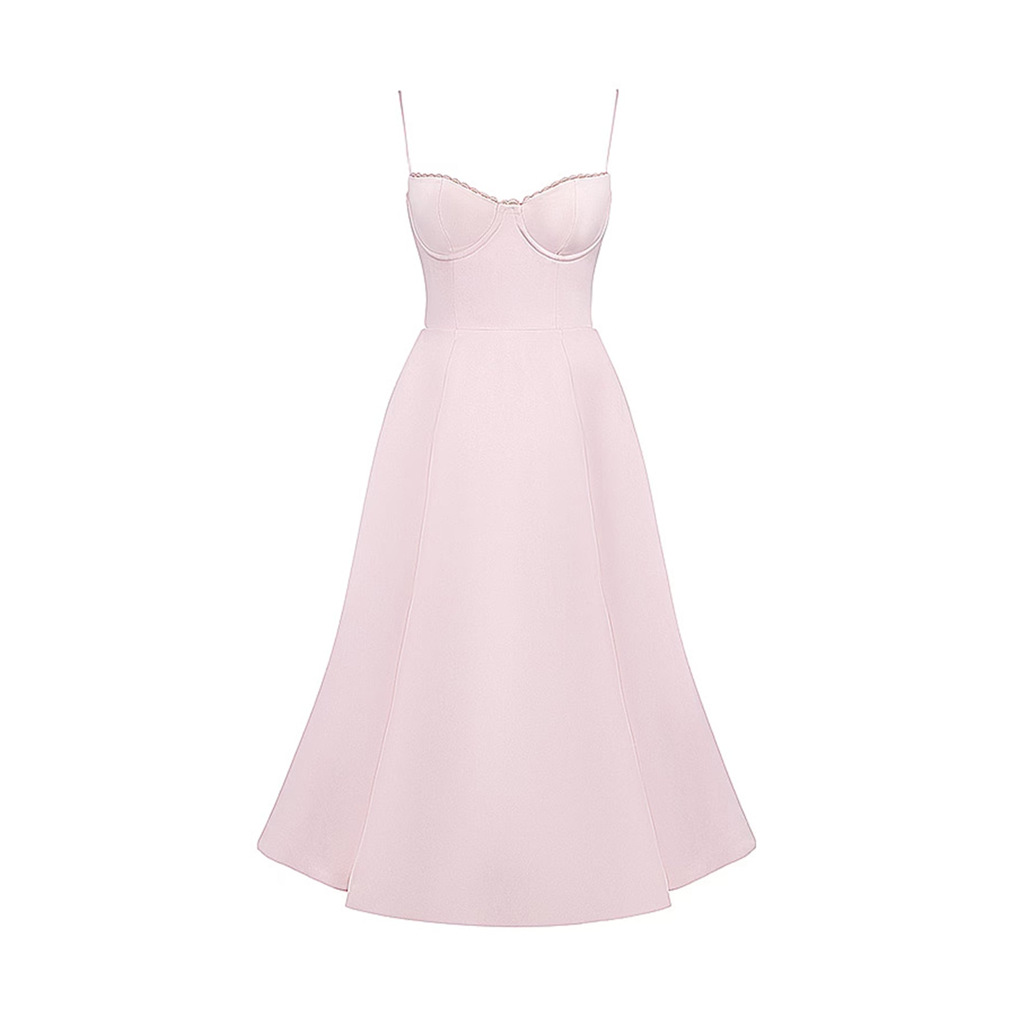 Analissa pink mesh midi dress