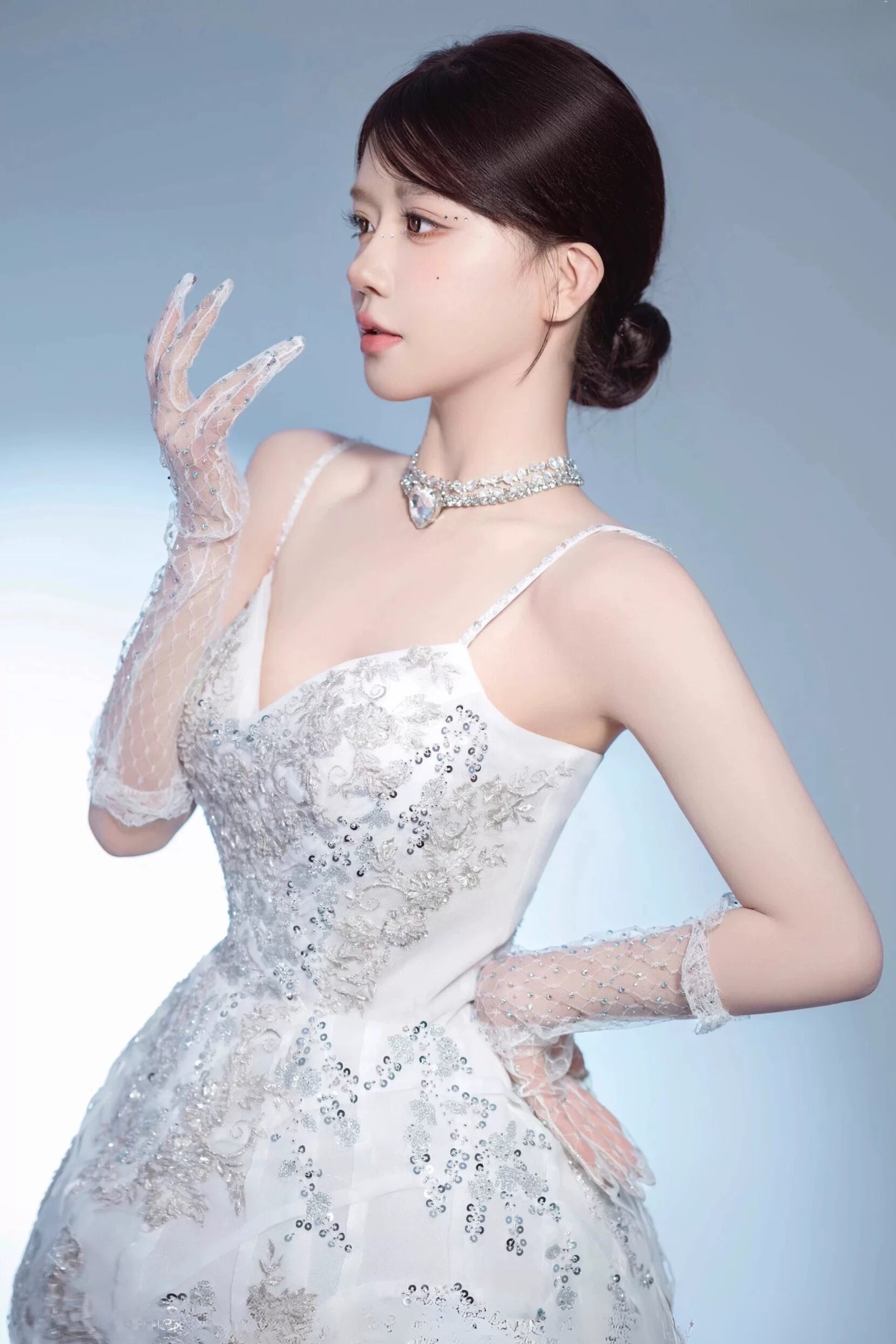 Lace white mini dress