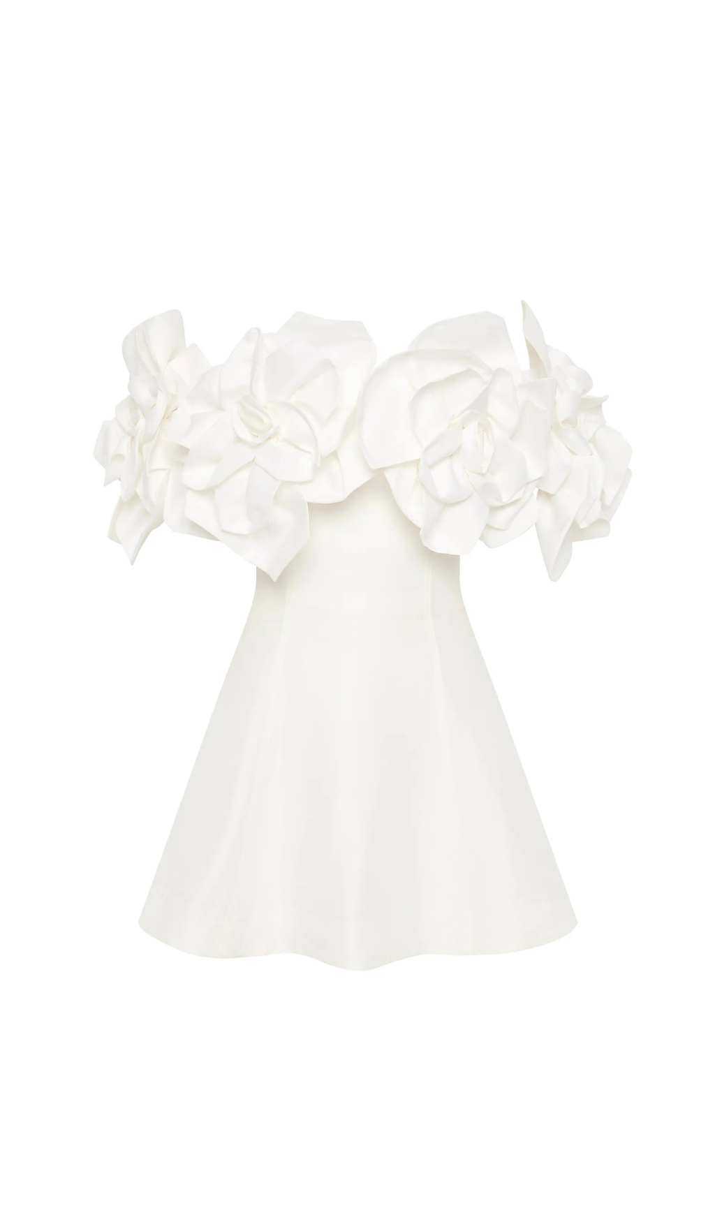 Etta flower strapless mini dress in ivory