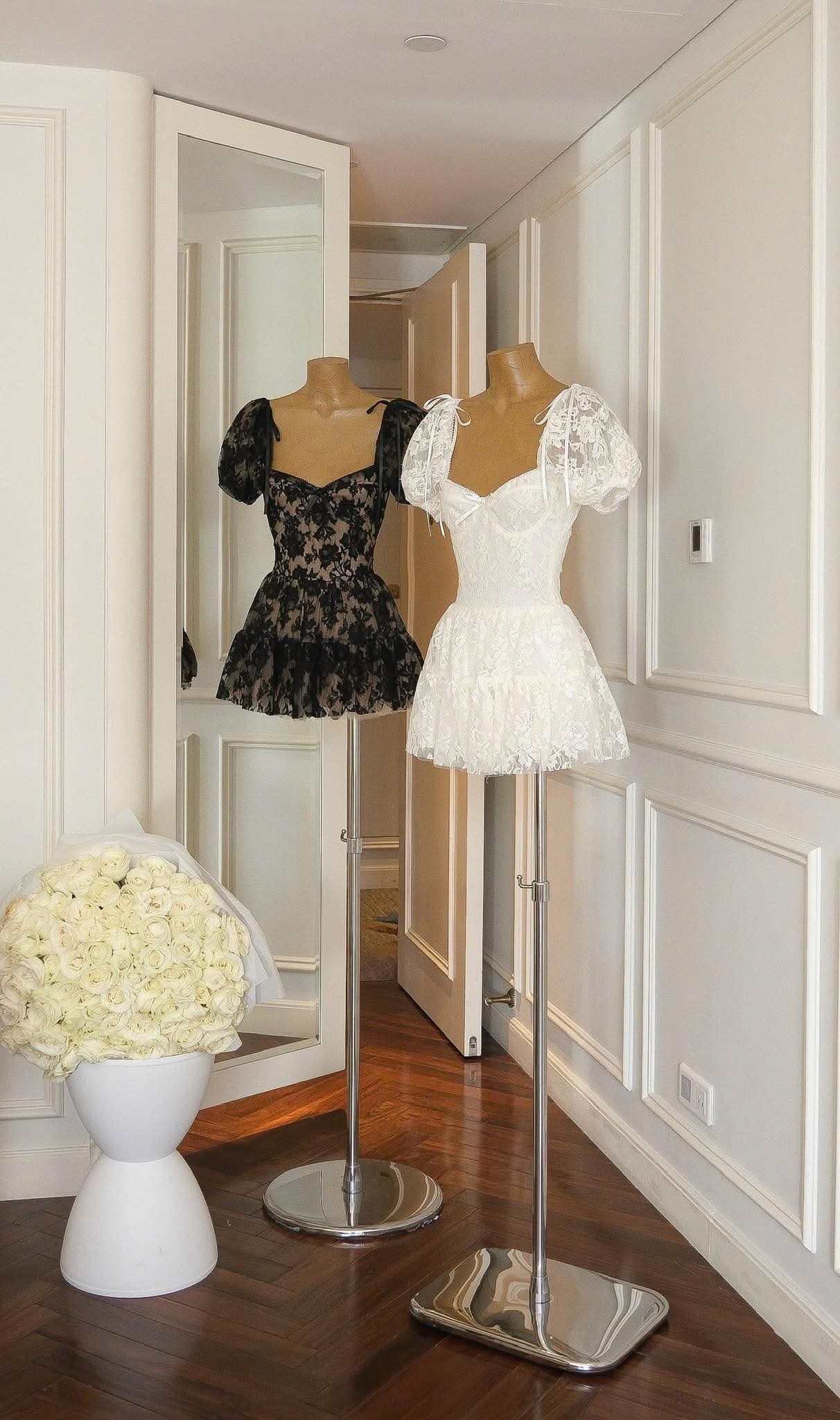 Lara Puff Lace Mini Dress