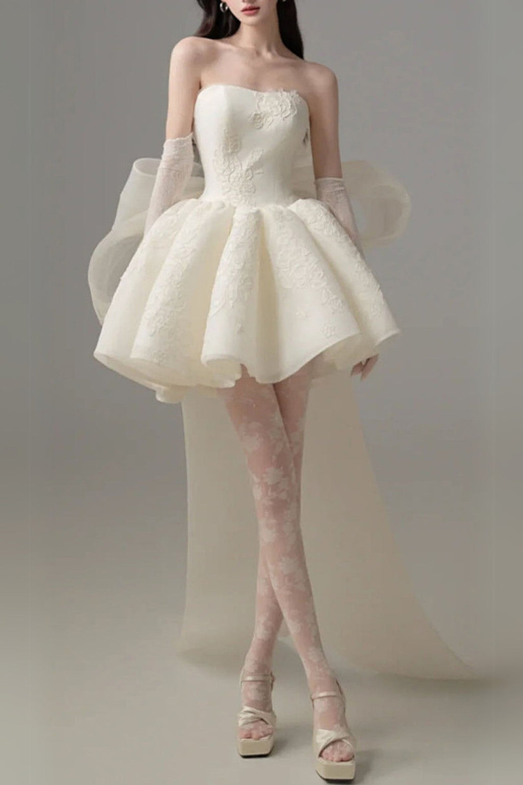 Dervla Strapless Bow Mini Dress