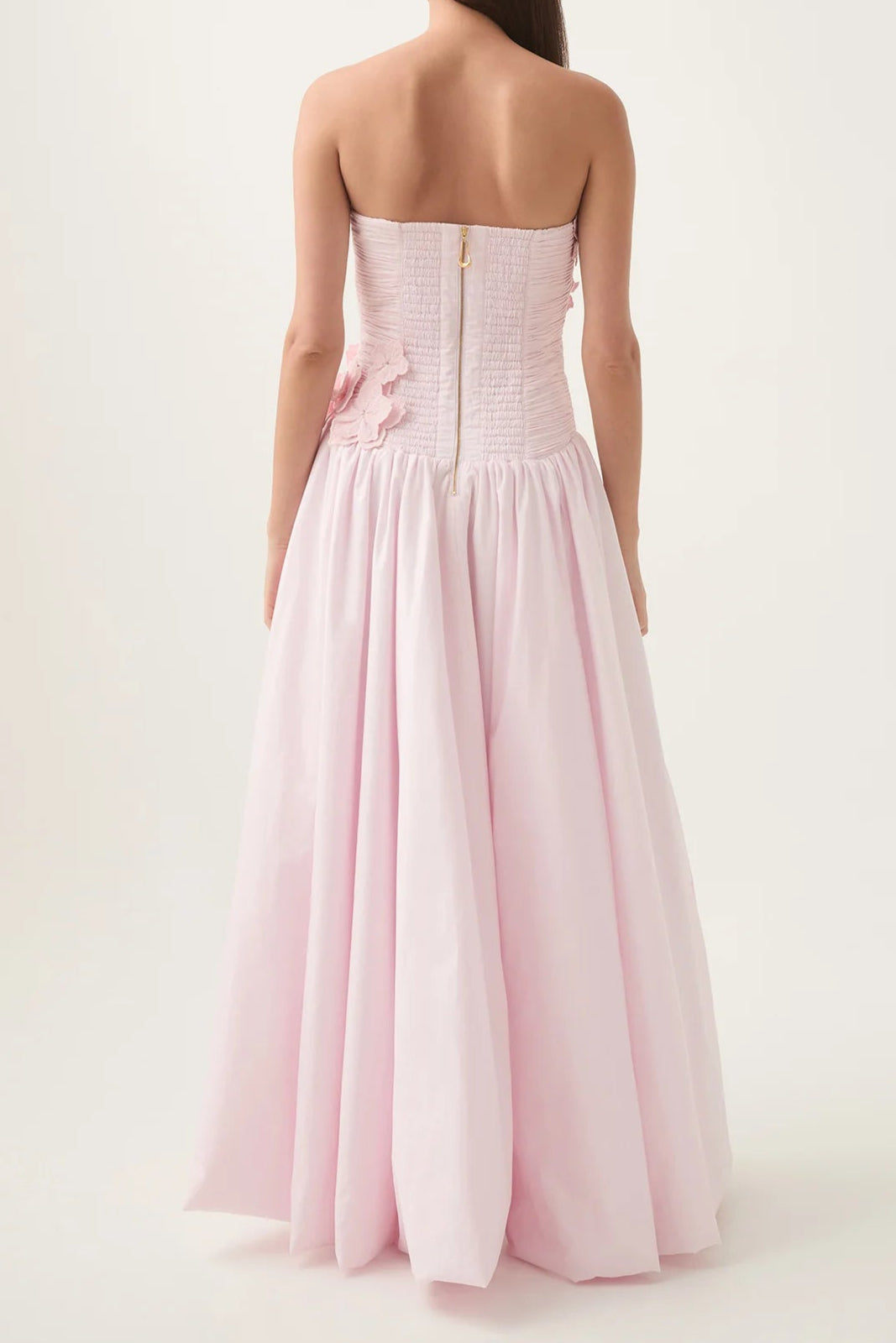 nancy Bubble Hem Maxi Dress in Pastel pink