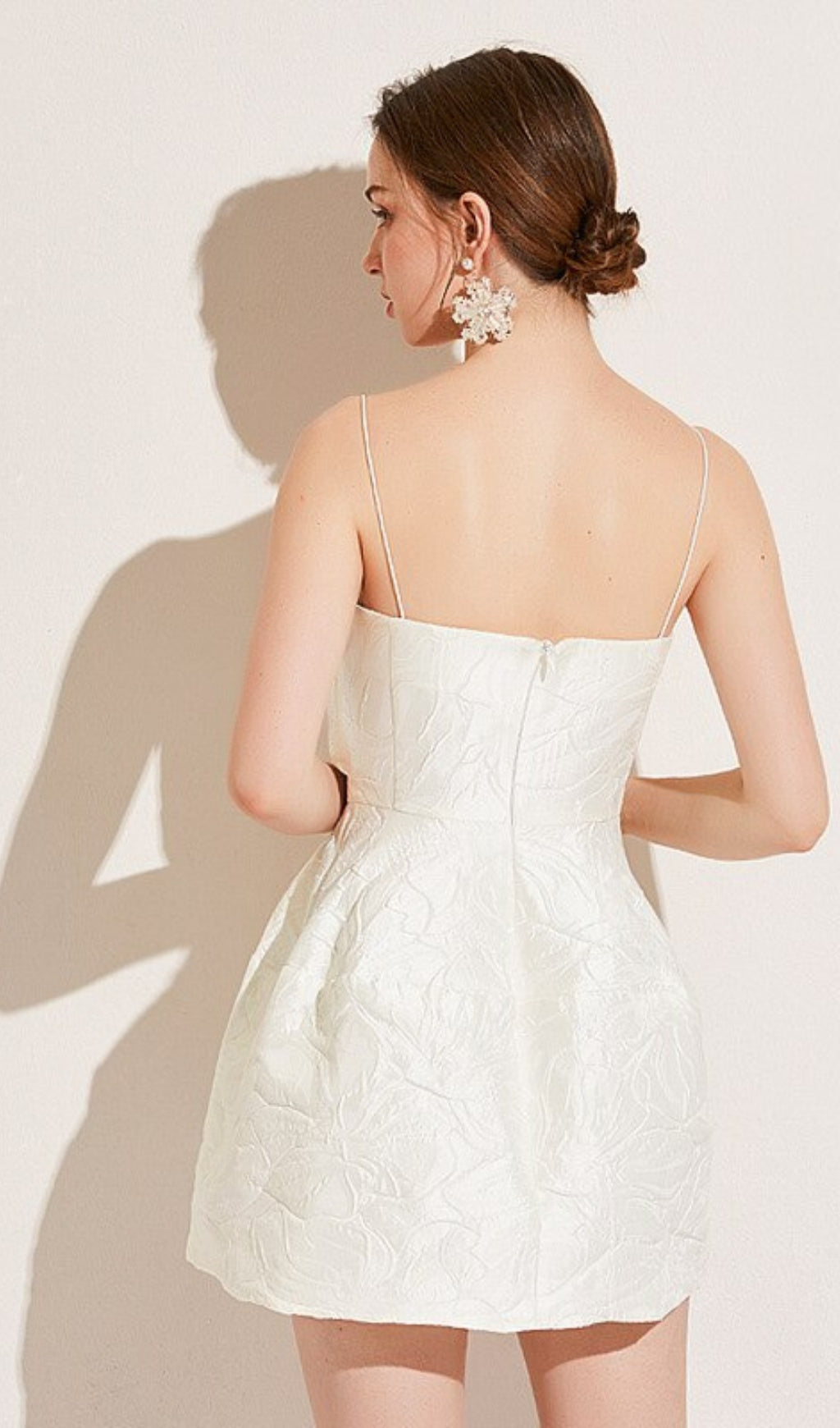 STRAPY HEM MINI DRESS IN WHITE