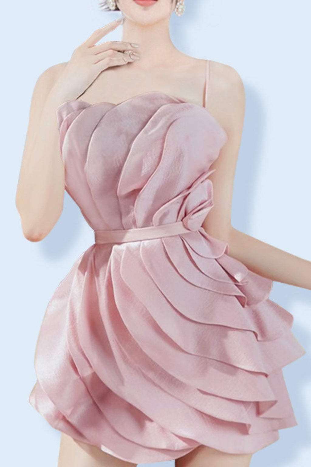 STRAPPY FLORAL WAISTED MINI DRESS