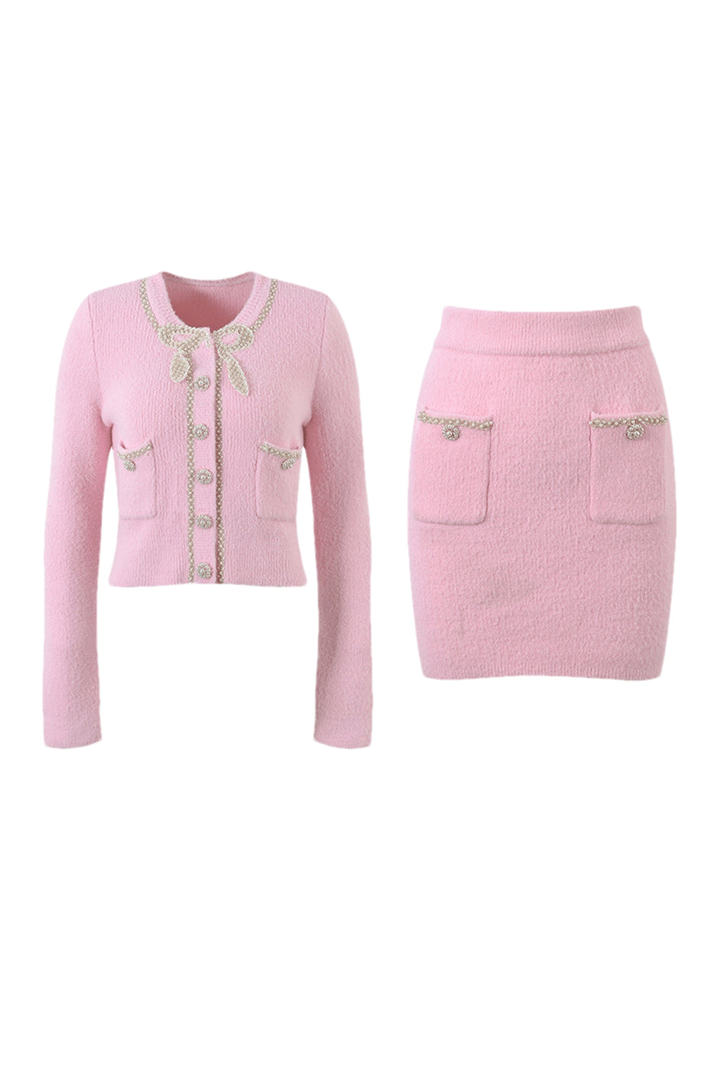 pink jacket & skirt matching set