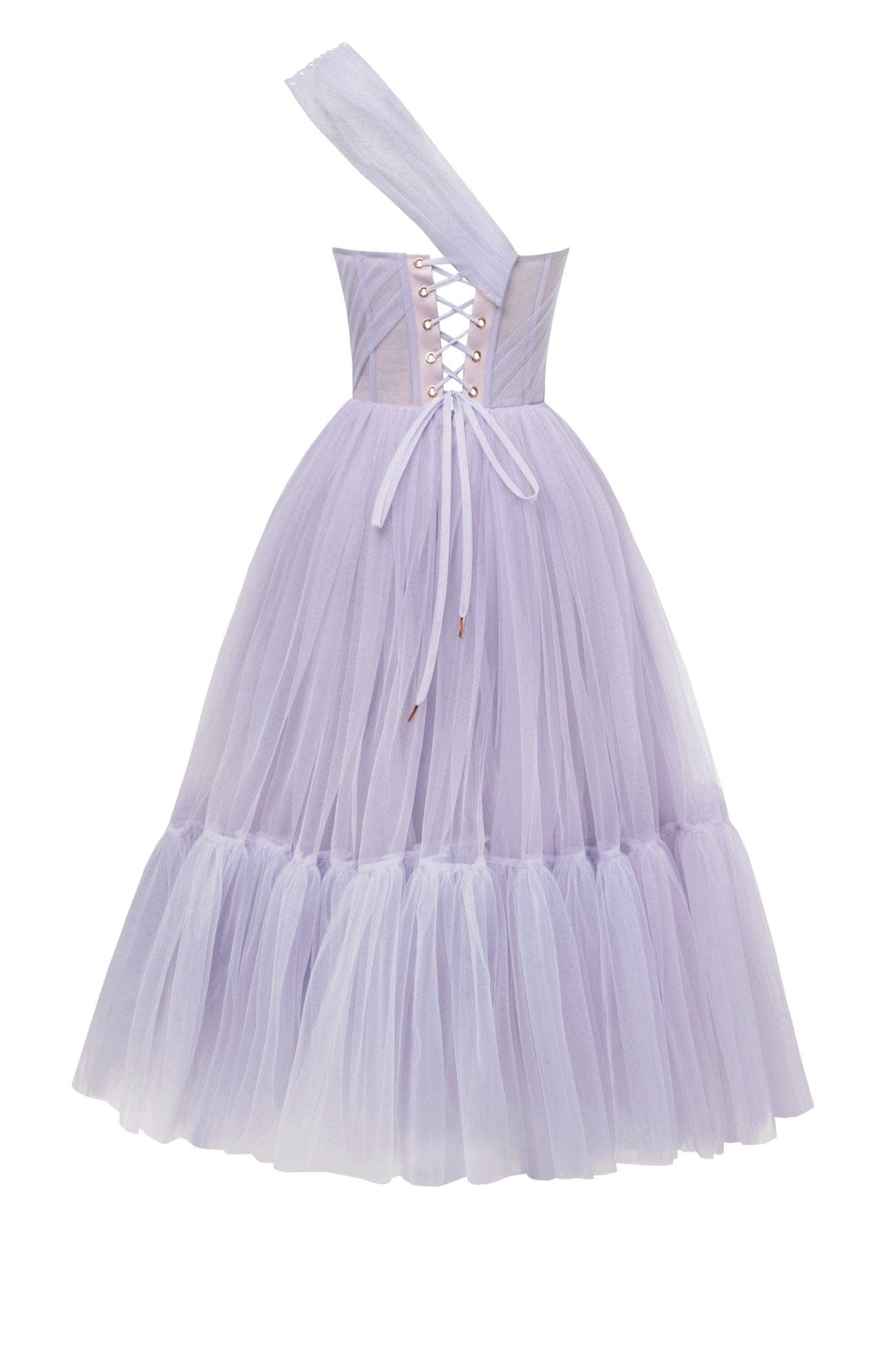 Lavender One-Shoulder Cocktail Tulle Dress