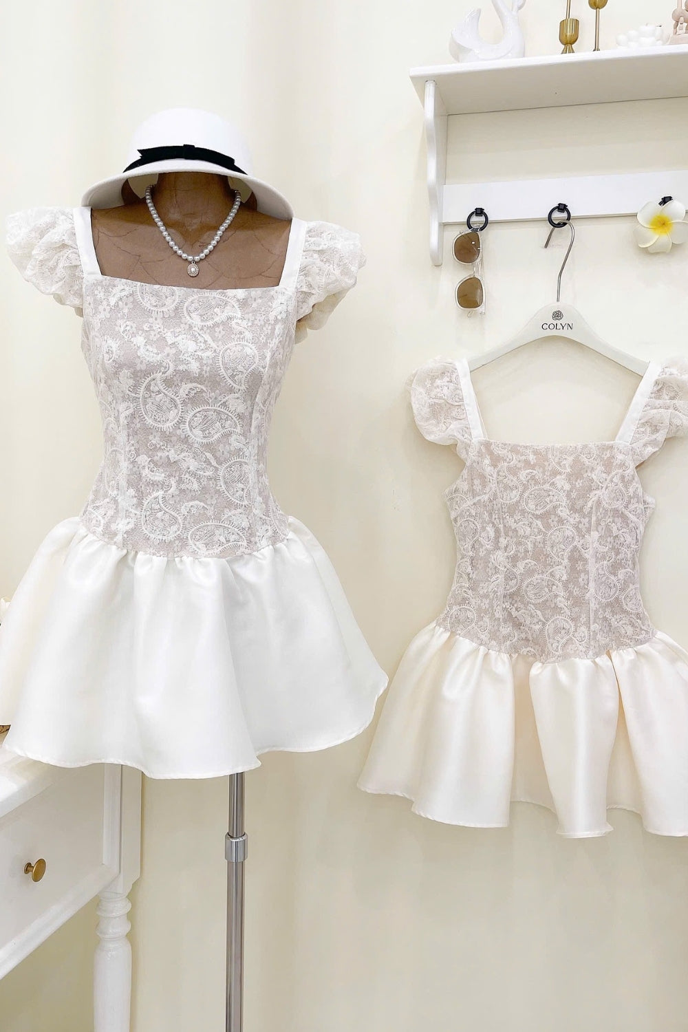 Iraiay Crochet Embroidery Mini Dress