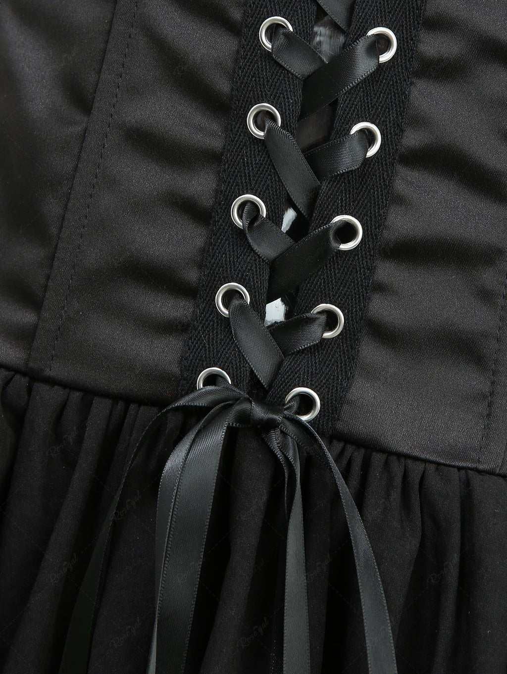 Gothic Lace Up Asymmetric Shoulder Strap Bandeau Tulip Mini Dress