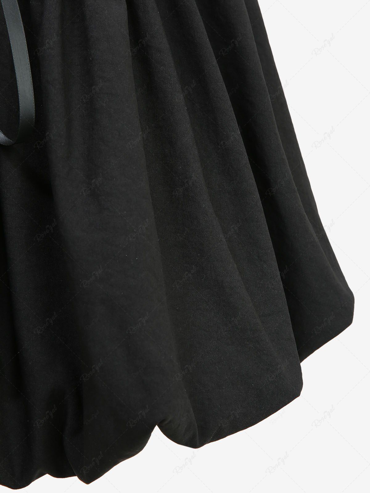 Gothic Lace Up Asymmetric Shoulder Strap Bandeau Tulip Mini Dress