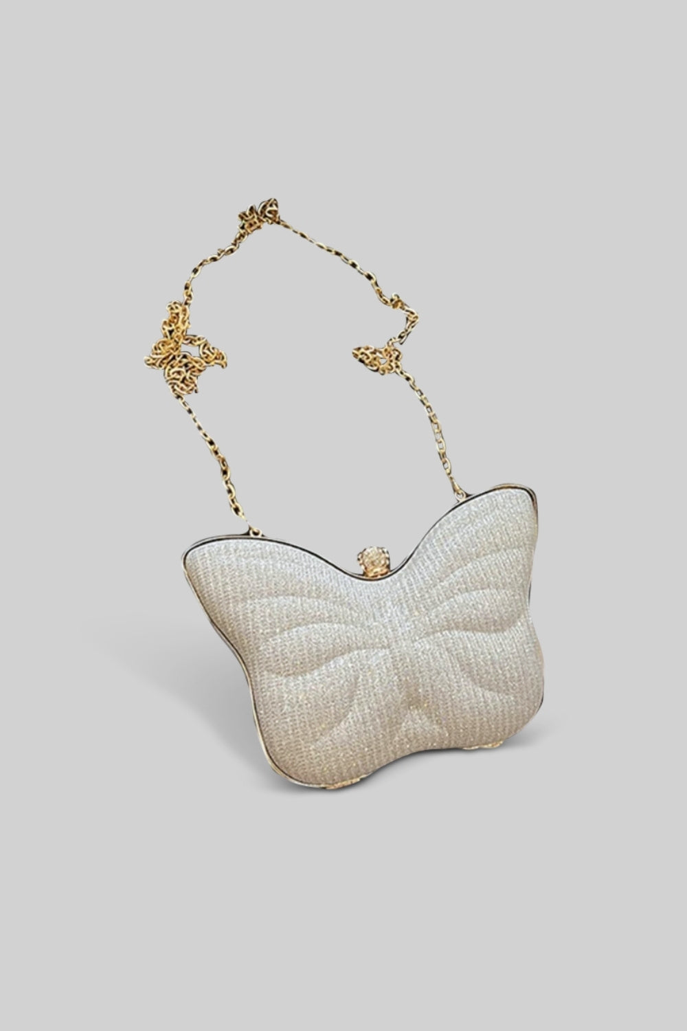 Butterfly Sparkly Clutch - Silver