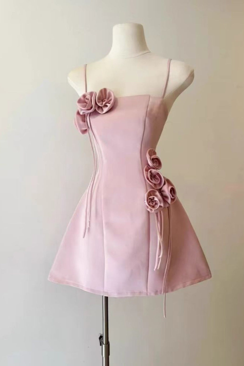 Pink flower mini dress