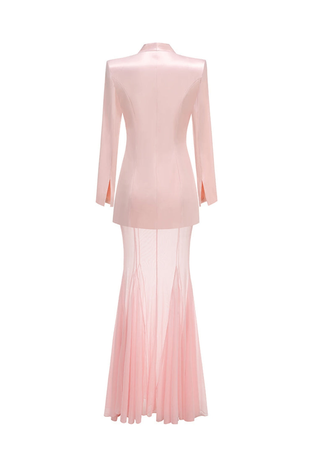 Ilhamp Pink Blazer & Mesh Skirt Set