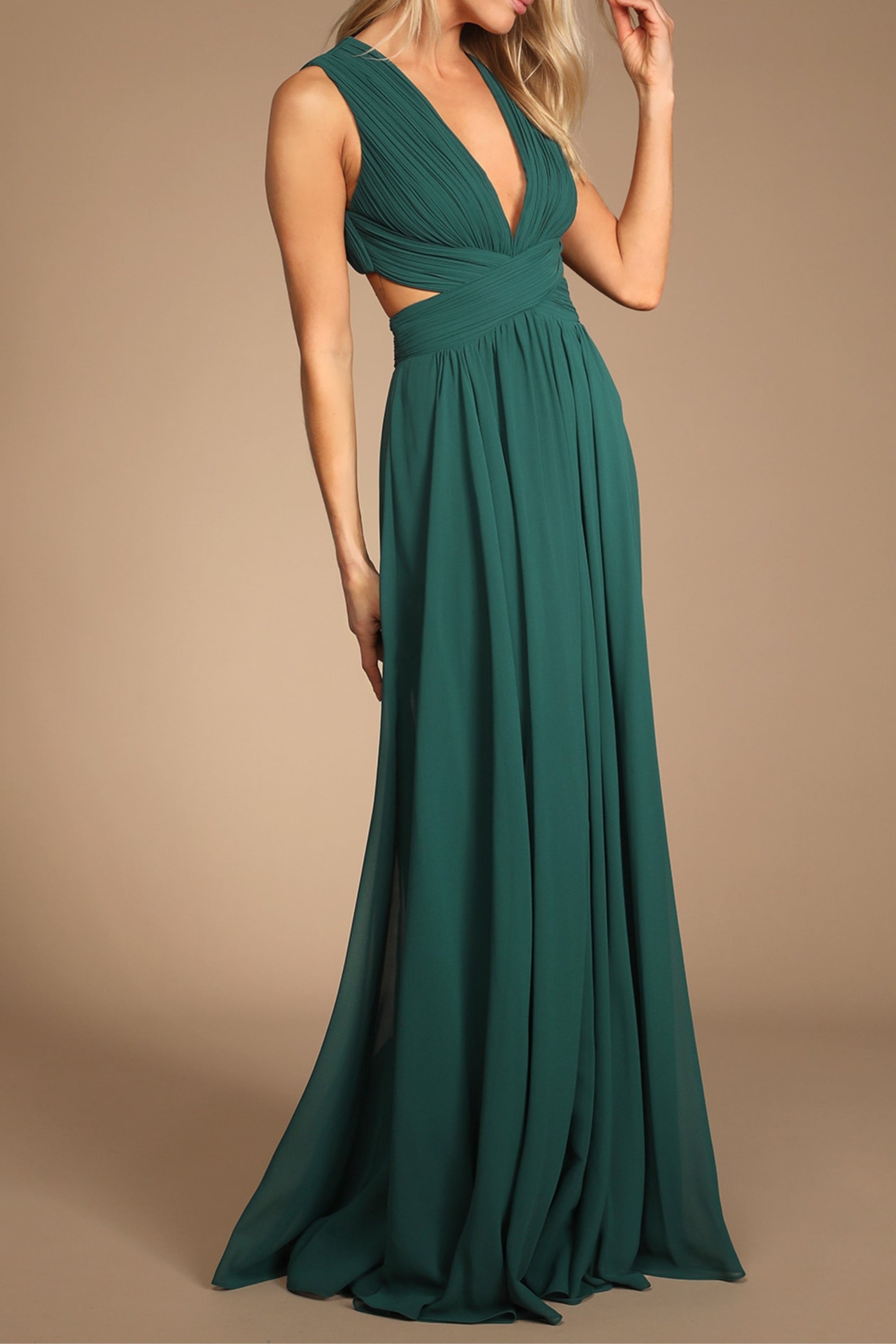 Emerald Green Cutout Maxi Dress